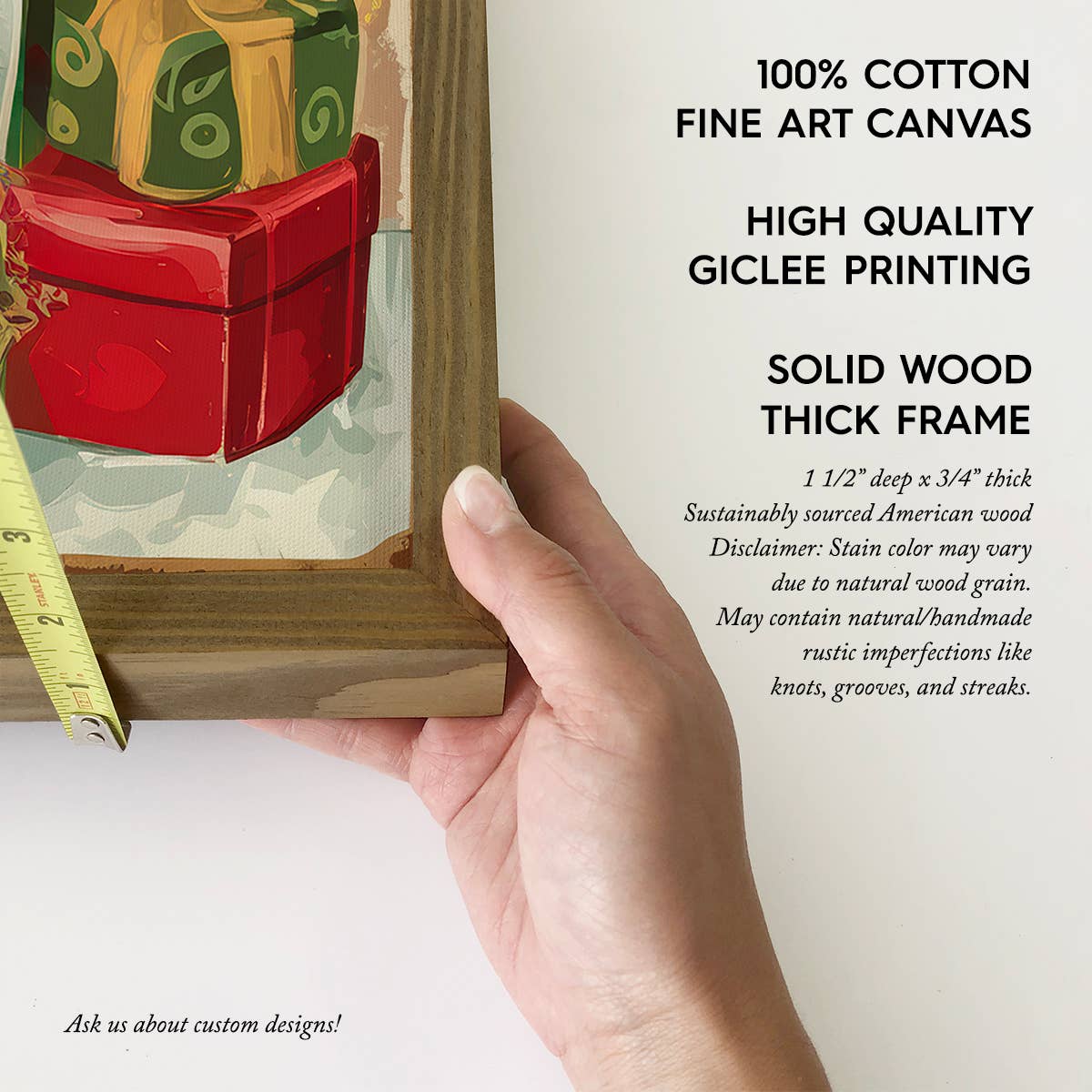 Frosty's Holiday Market - Christmas Canvas Sign - Wood Frame