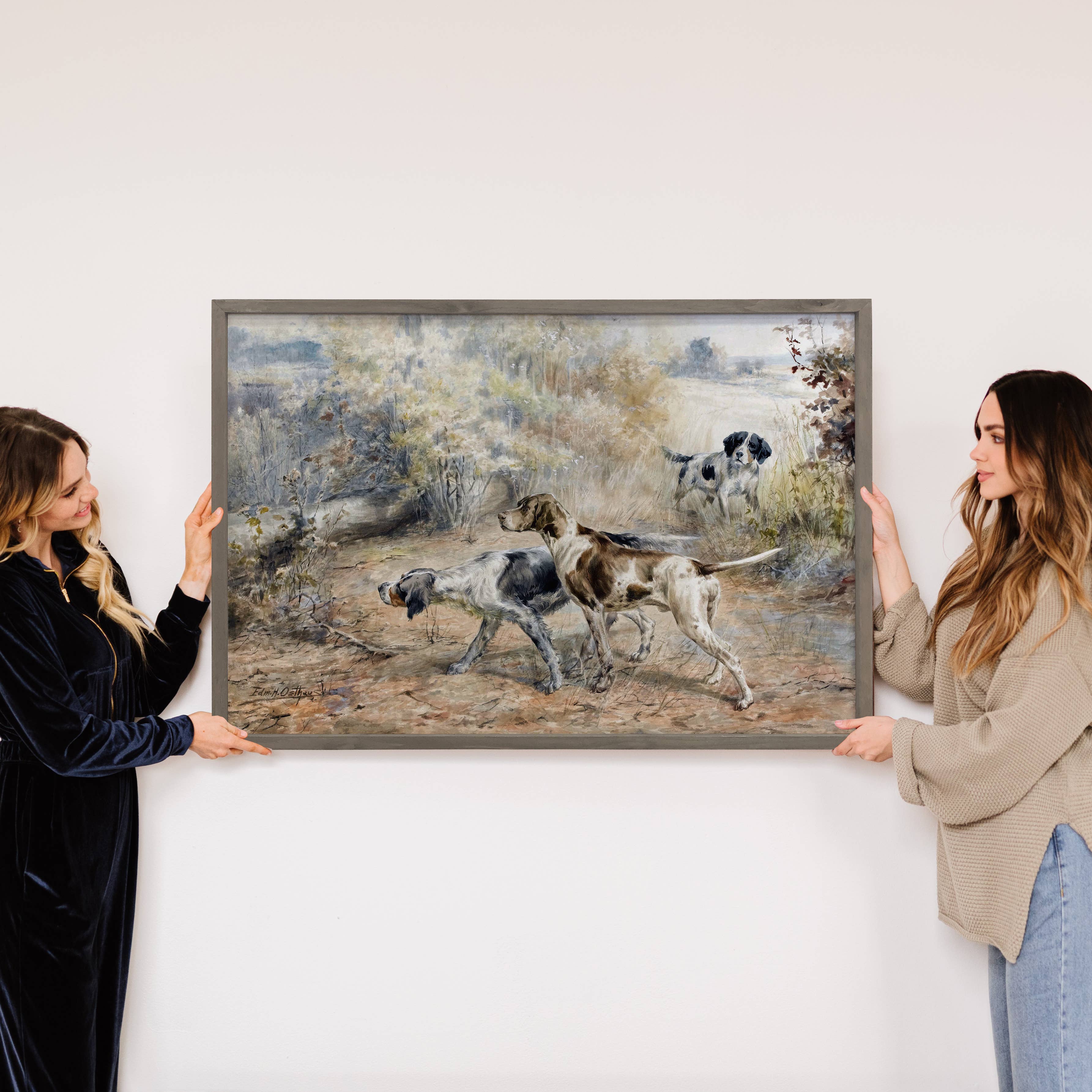 Spaniel Hunting Dogs - Hunting Dog Canvas Art - Wood Framed