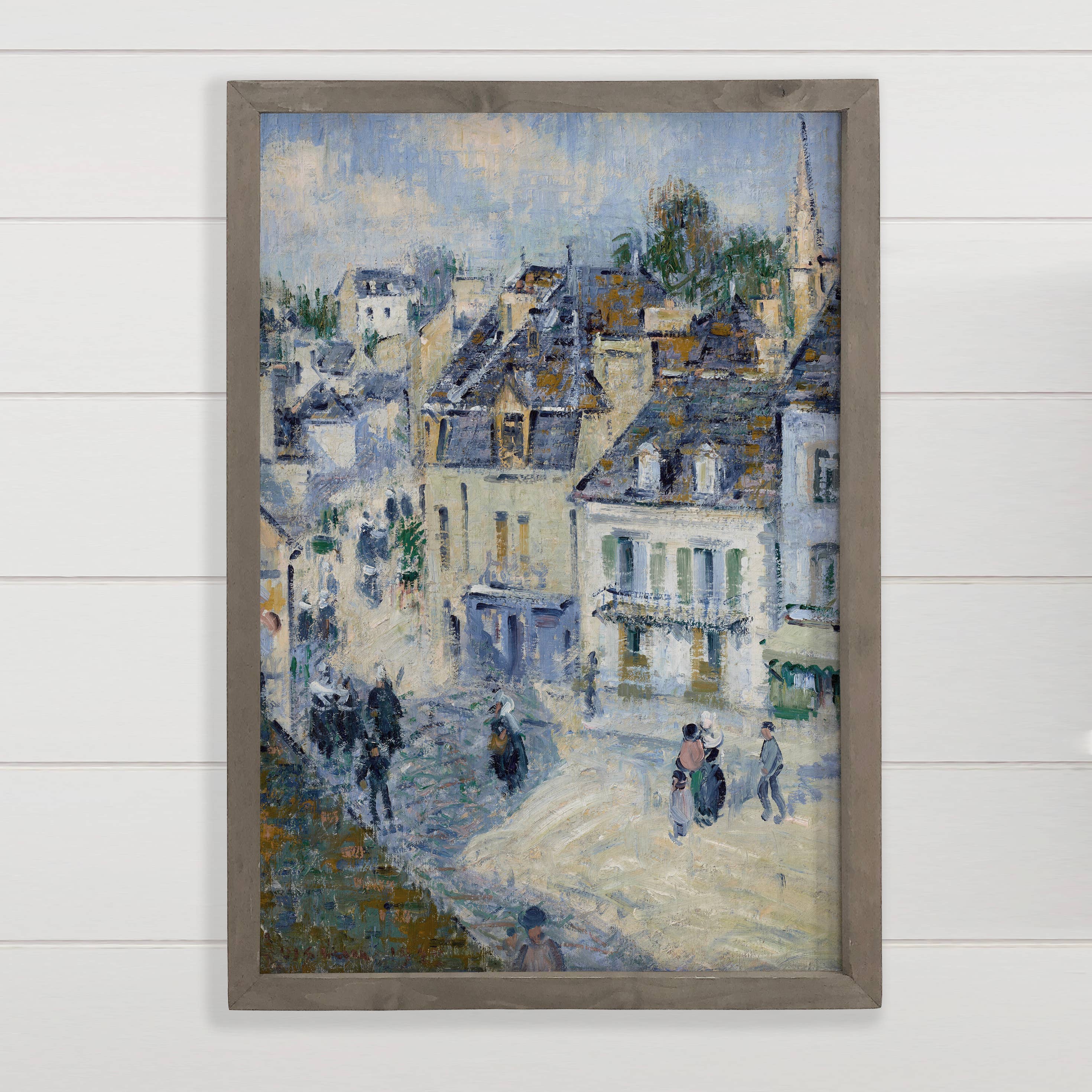 Streets of France - City Landscape Canvas Art - Wood Framed