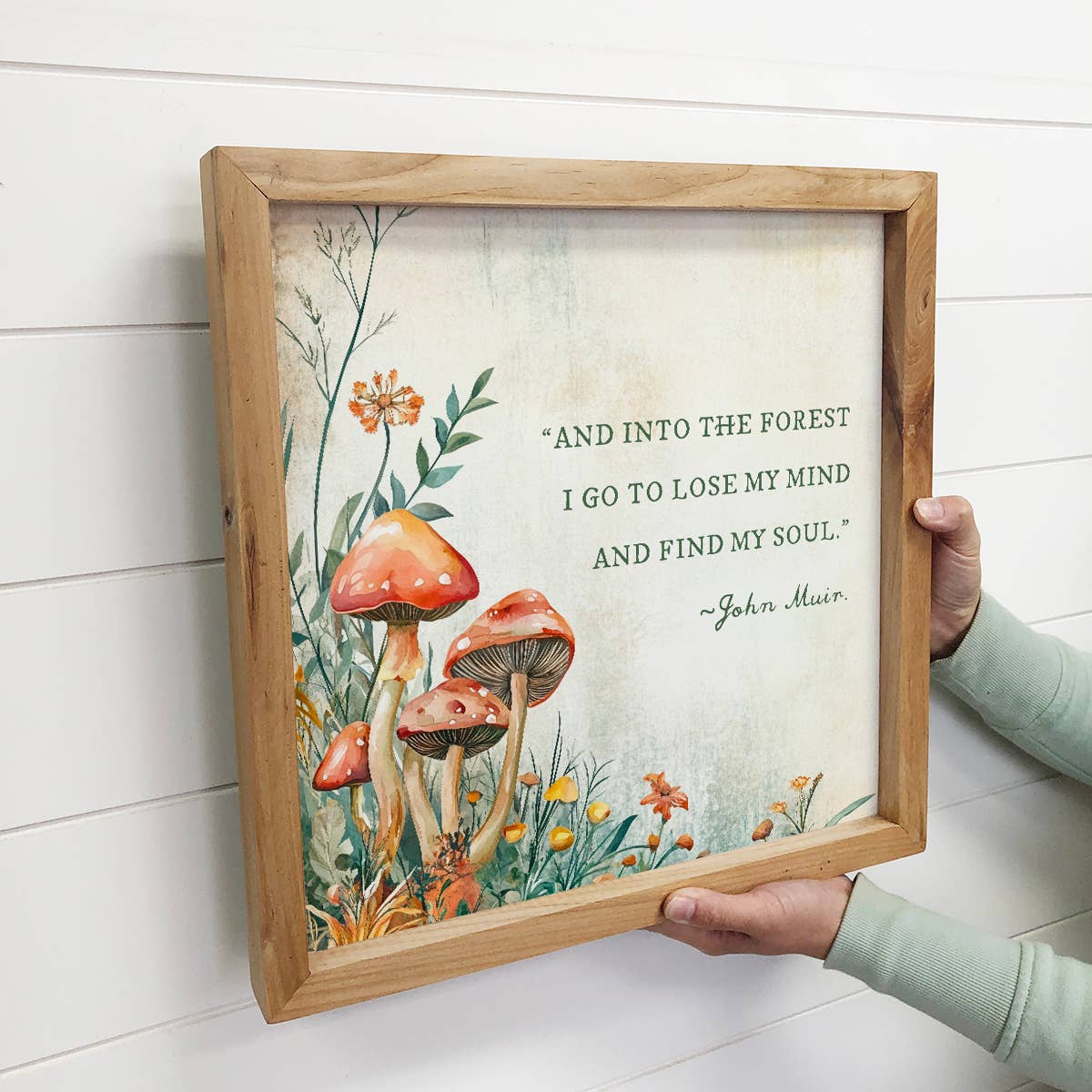 Mushrooms And Into the Forest I Go - Mushroom Canvas Art