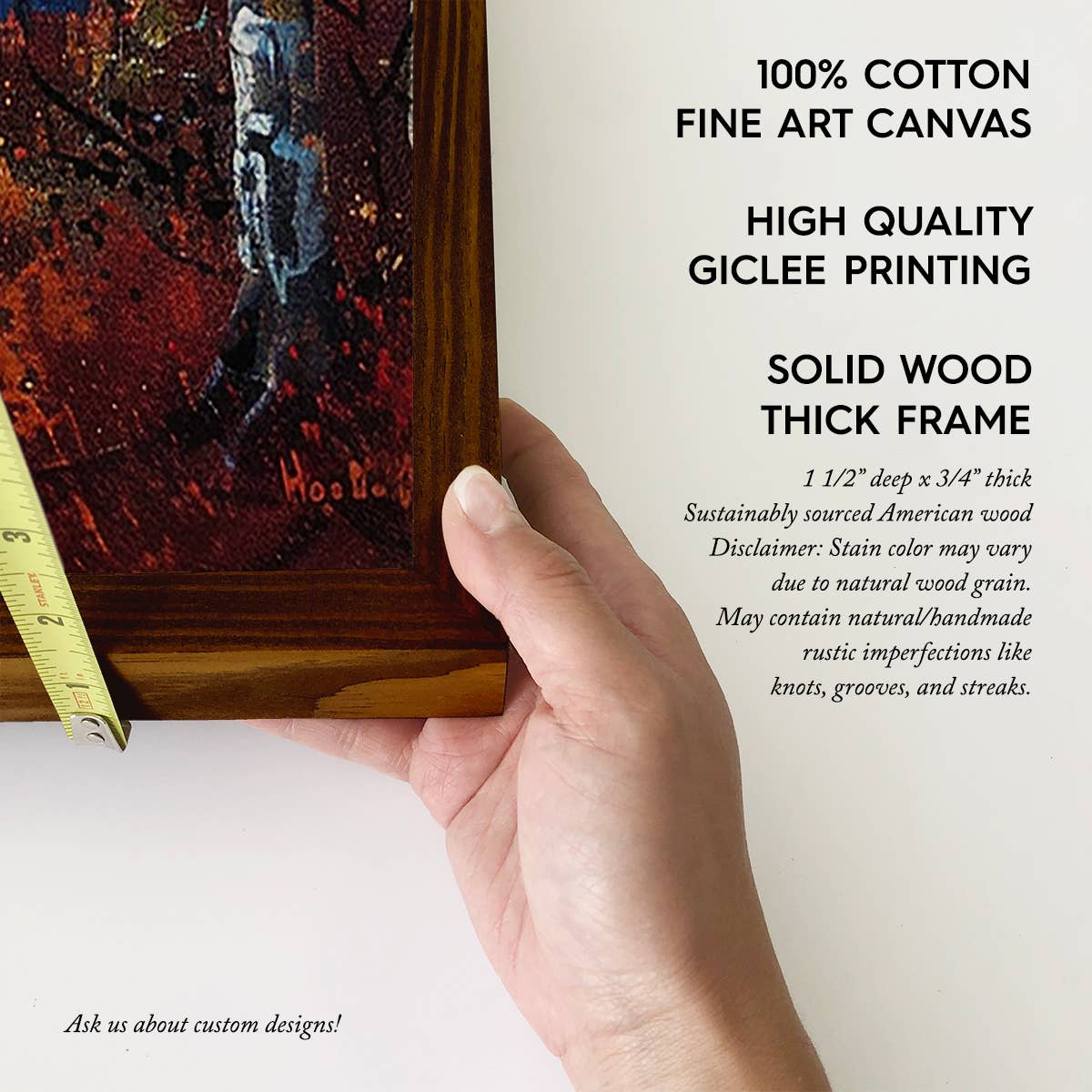 Autumn Lake Trees with Moon - Cabin Wall Art- Wood Framed