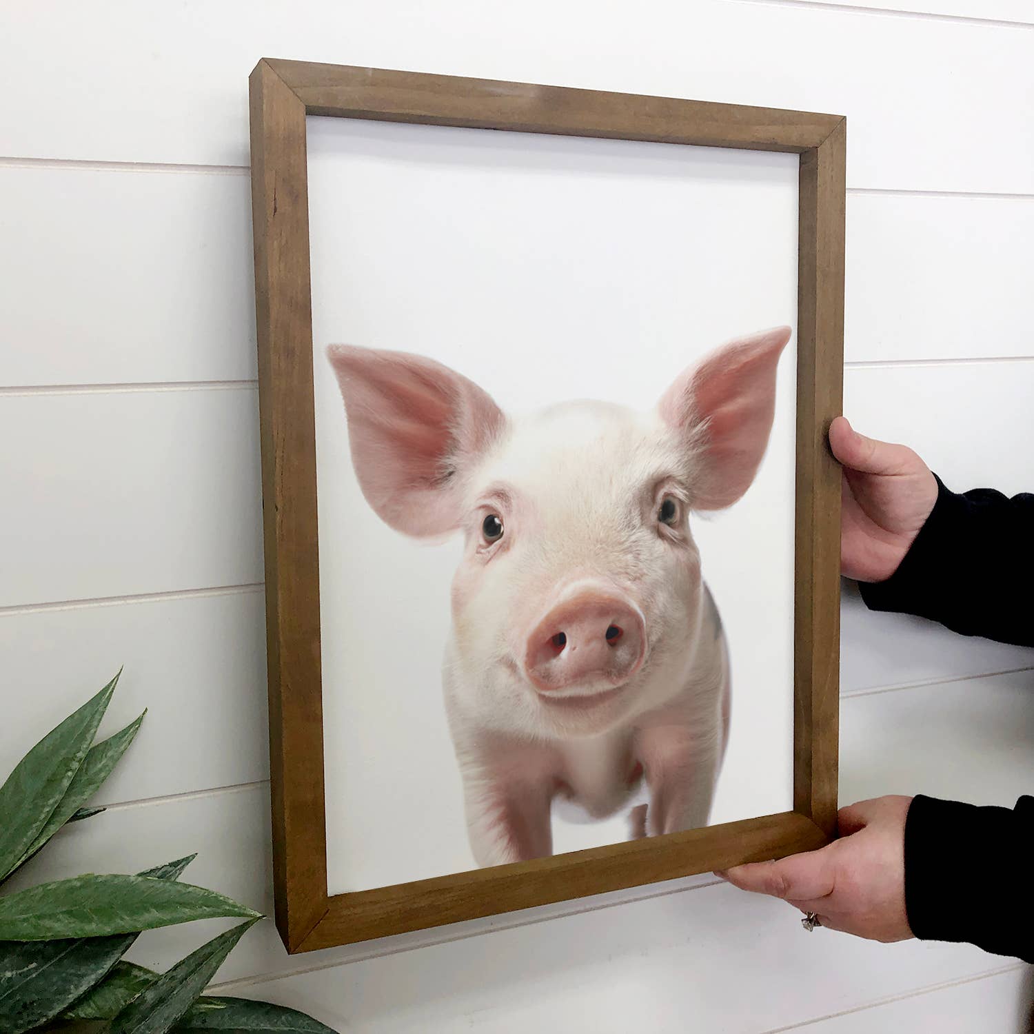Baby Pig Wood Farmhouse Sign Cute Animal Wall Art