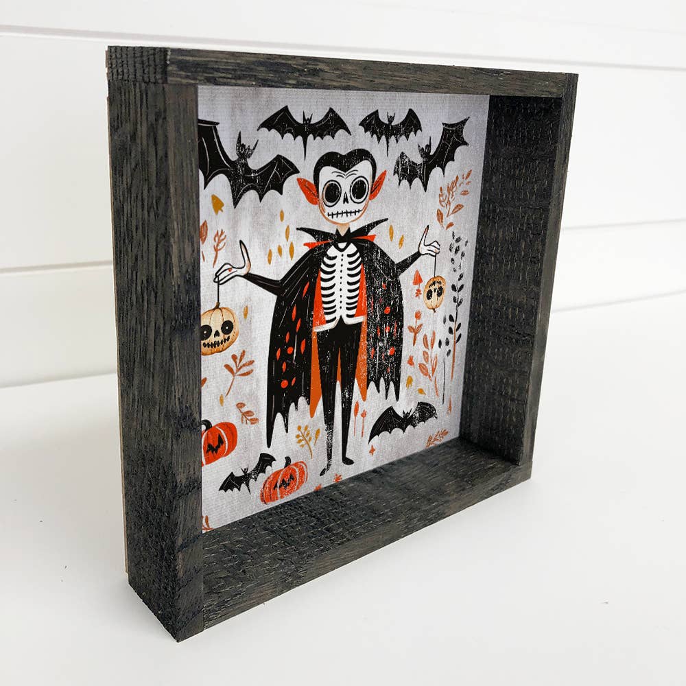 Folk Halloween Creepy Vampire - Halloween Canvas Art - Frame
