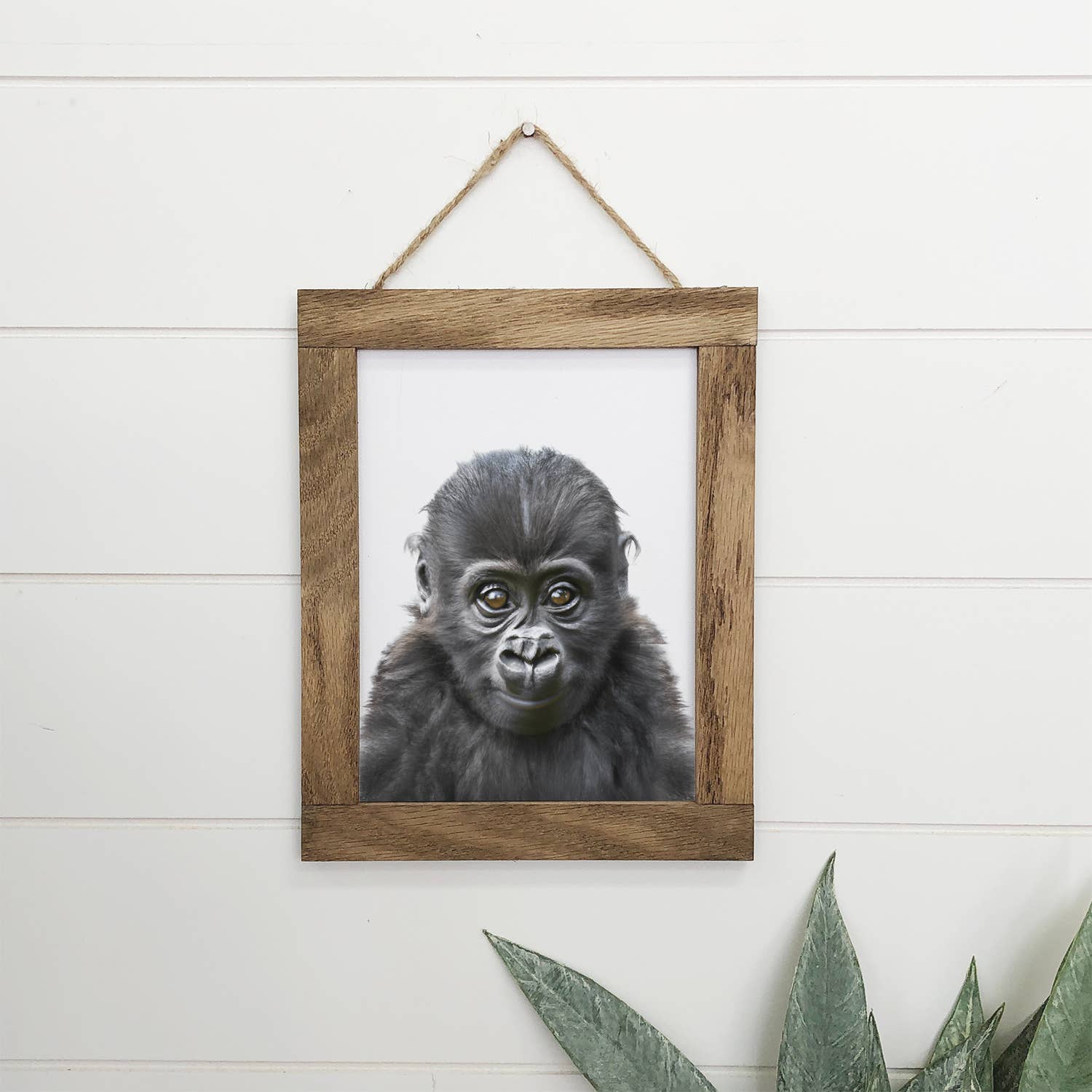 Cute Baby Ape Wood Sign Animal Wall Art