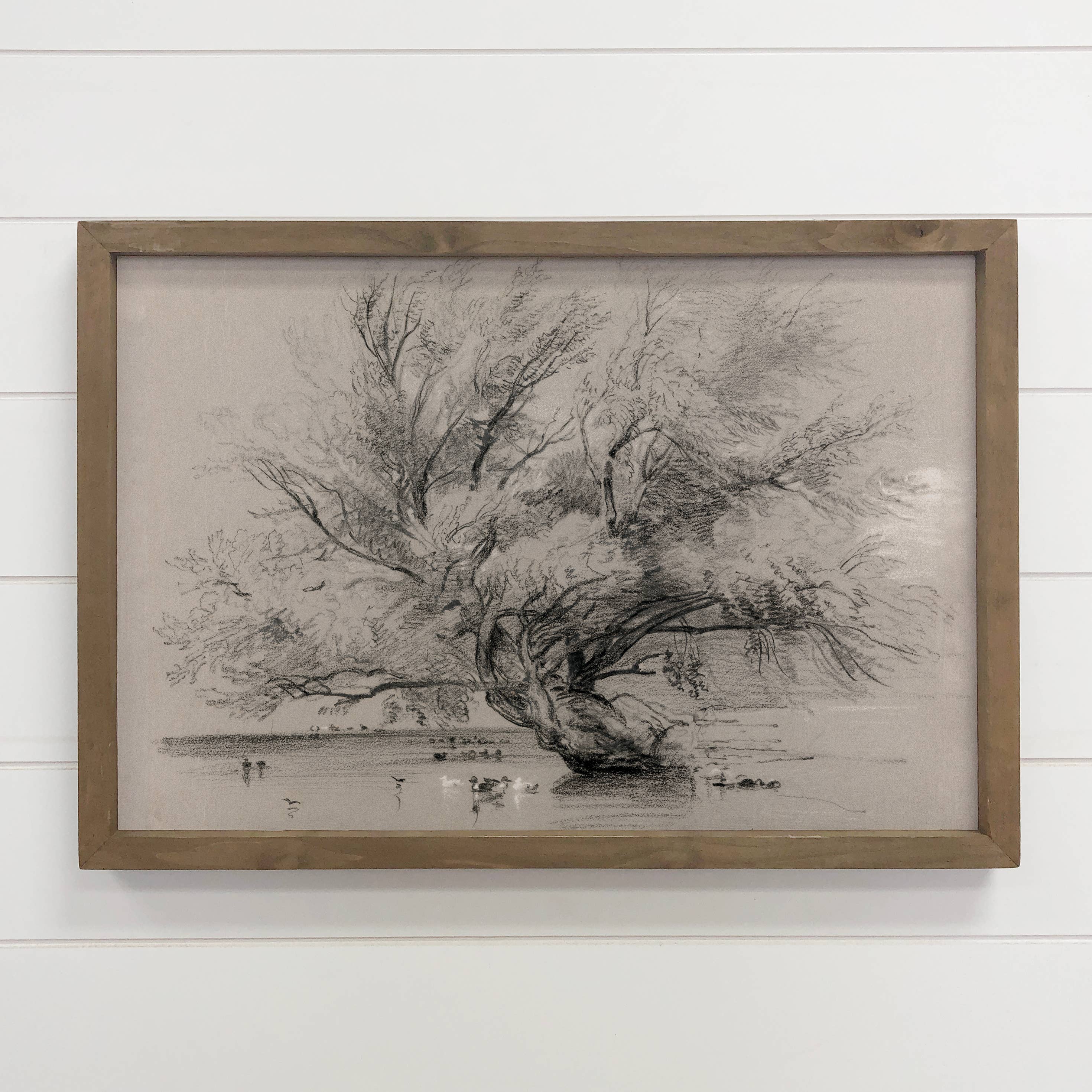 Ducks at the River Willow - Duck Canvas Art - Wood Framed