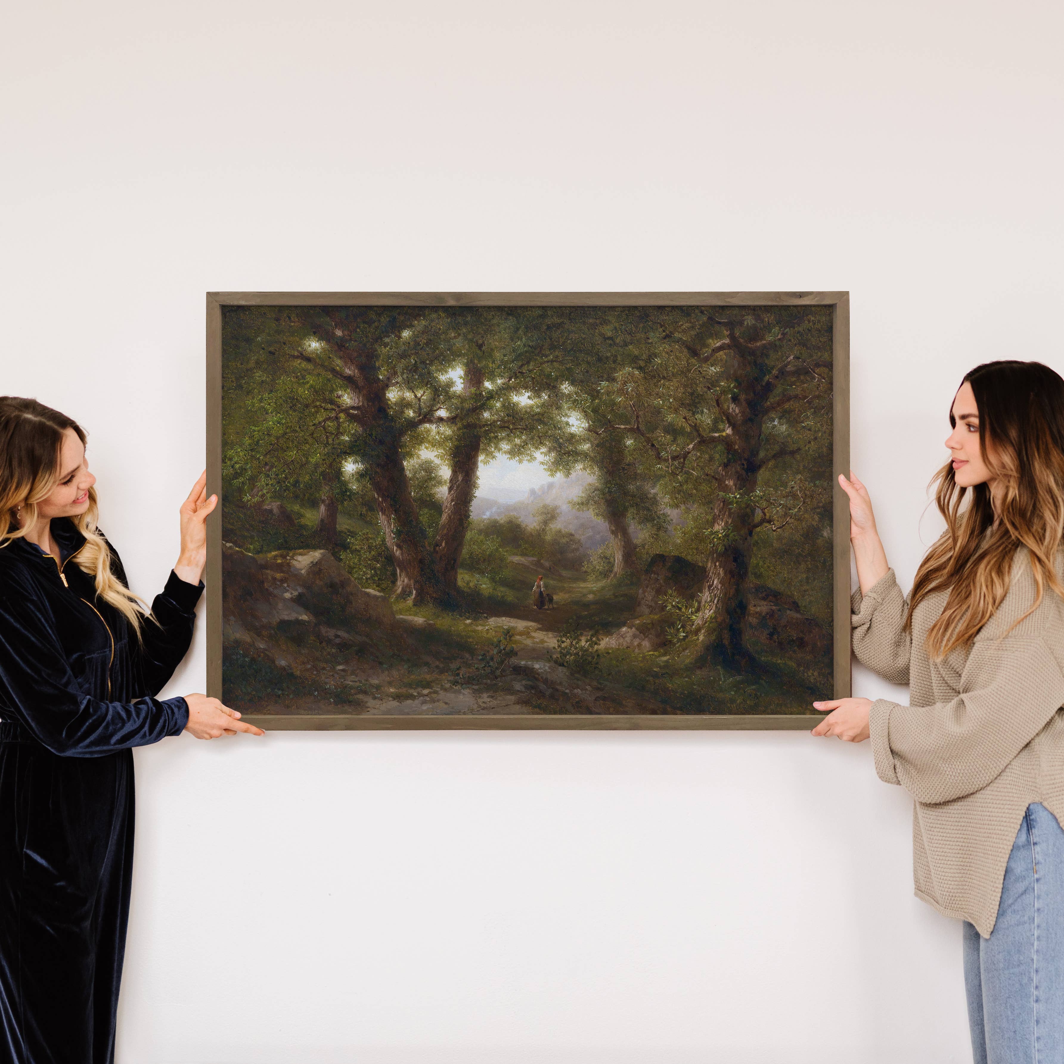 Woman in the Forest - Nature Canvas Art - Wood Framed Art