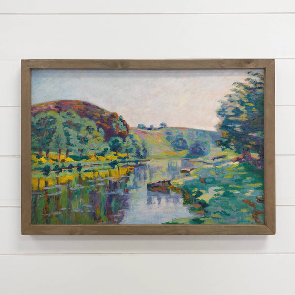Lush Summer River - Summer Landscape Canvas Art - Framed Art