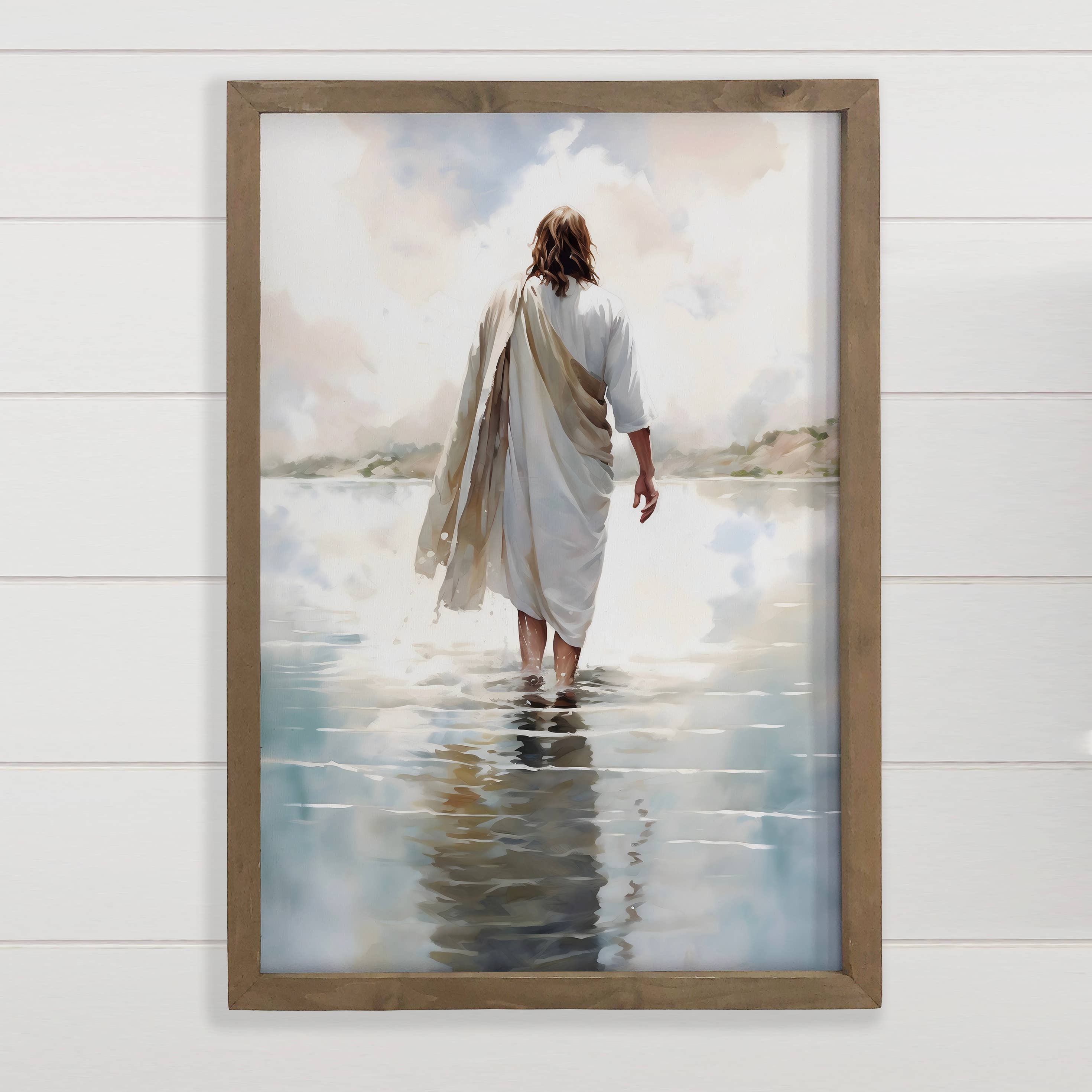 Jesus Walking on Water - Jesus Canvas Art - Wood Framed Art