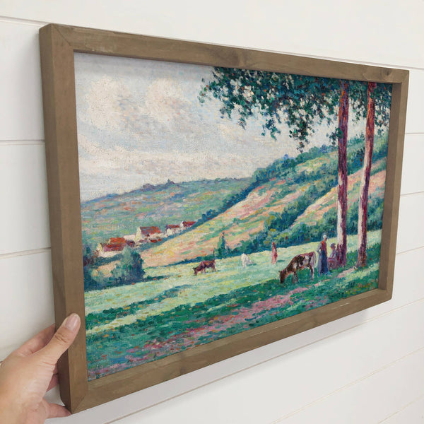 Peaceful Farm Rest - Farm Landscape Canvas Art - Wood Framed