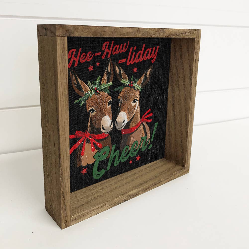 Hee Hawliday Donkey Christmas - Christmas Canvas Art