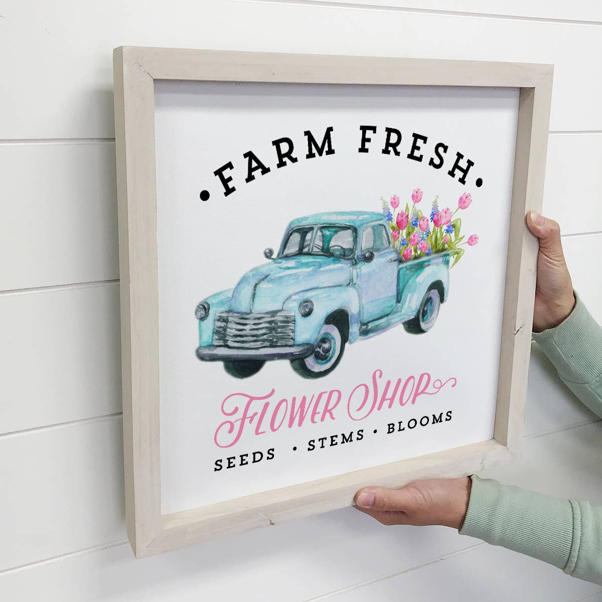 Floral Summer Décor- Flower Shop Vintage Truck Canvas Sign
