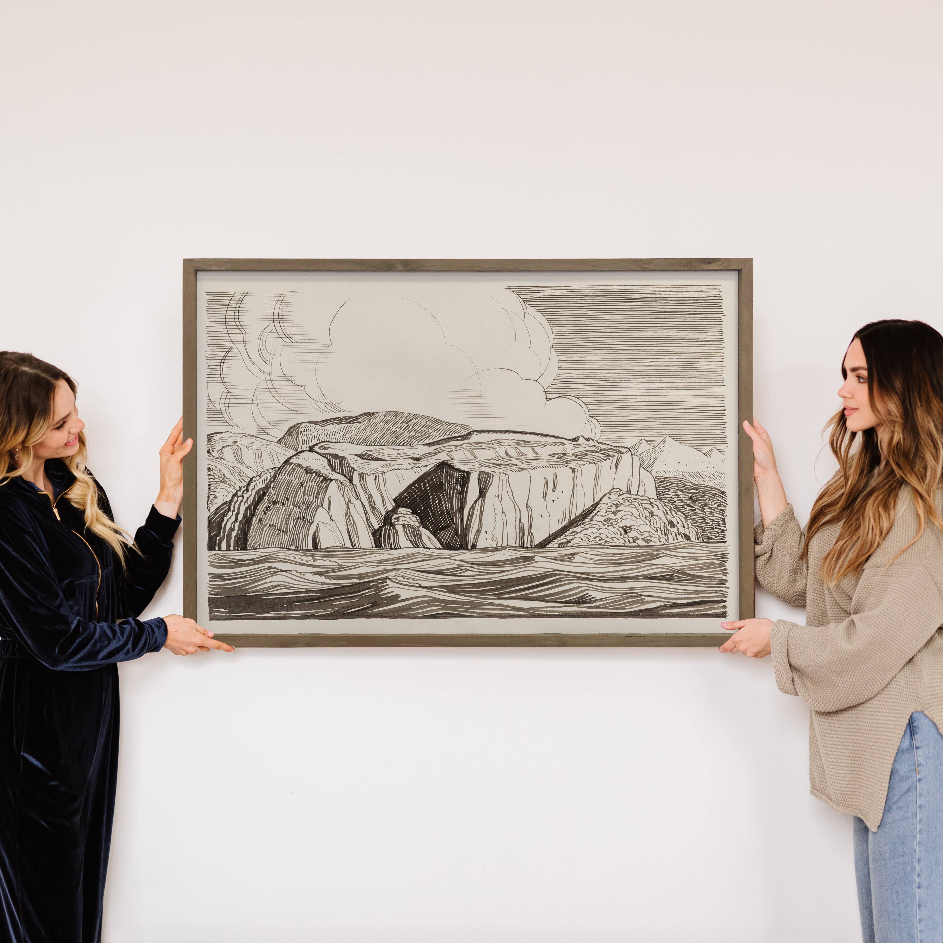 Strait Magellan - Nature Landscape Canvas Art - Wood Framed