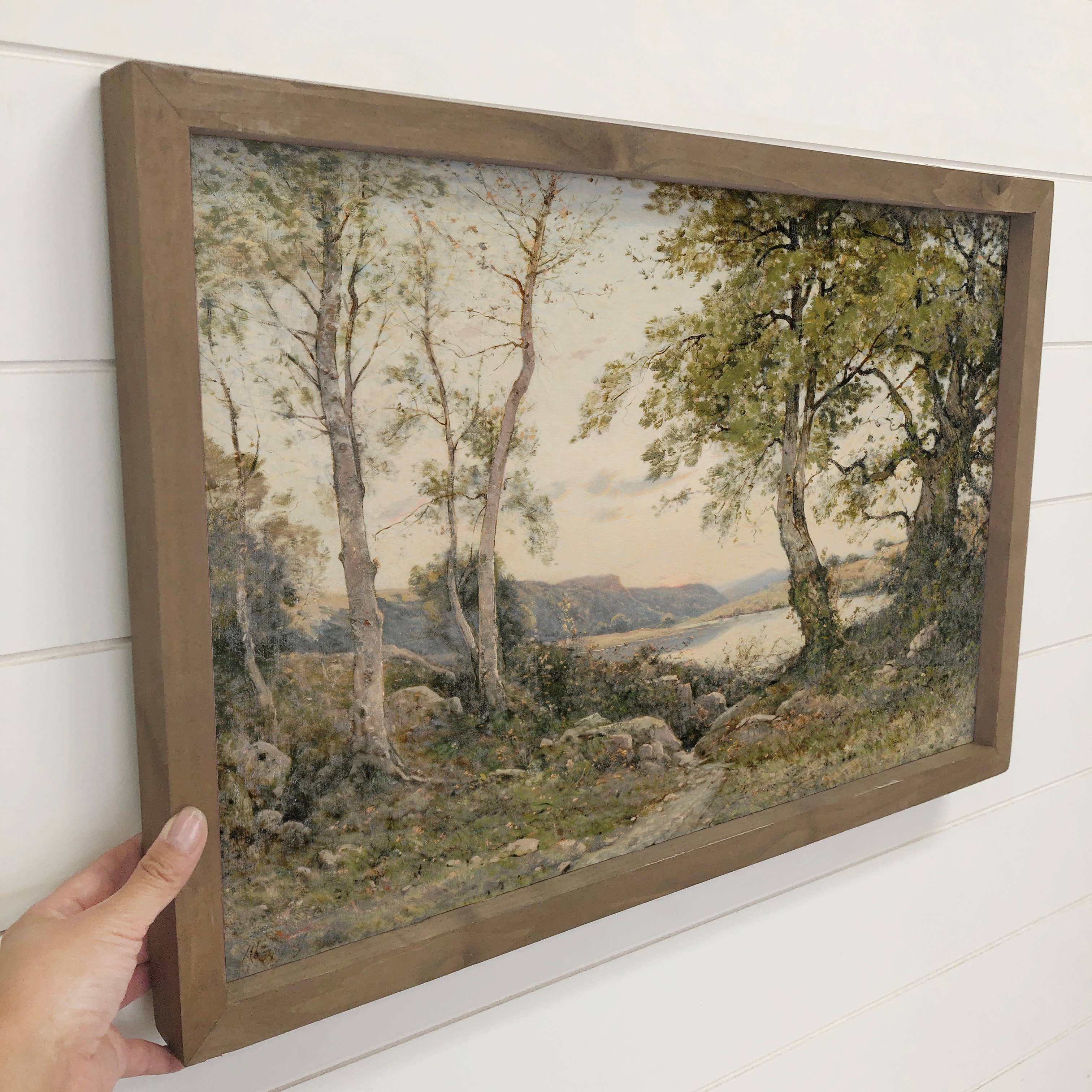 Hidden Path to the River - River Canvas Art - Wood Framed