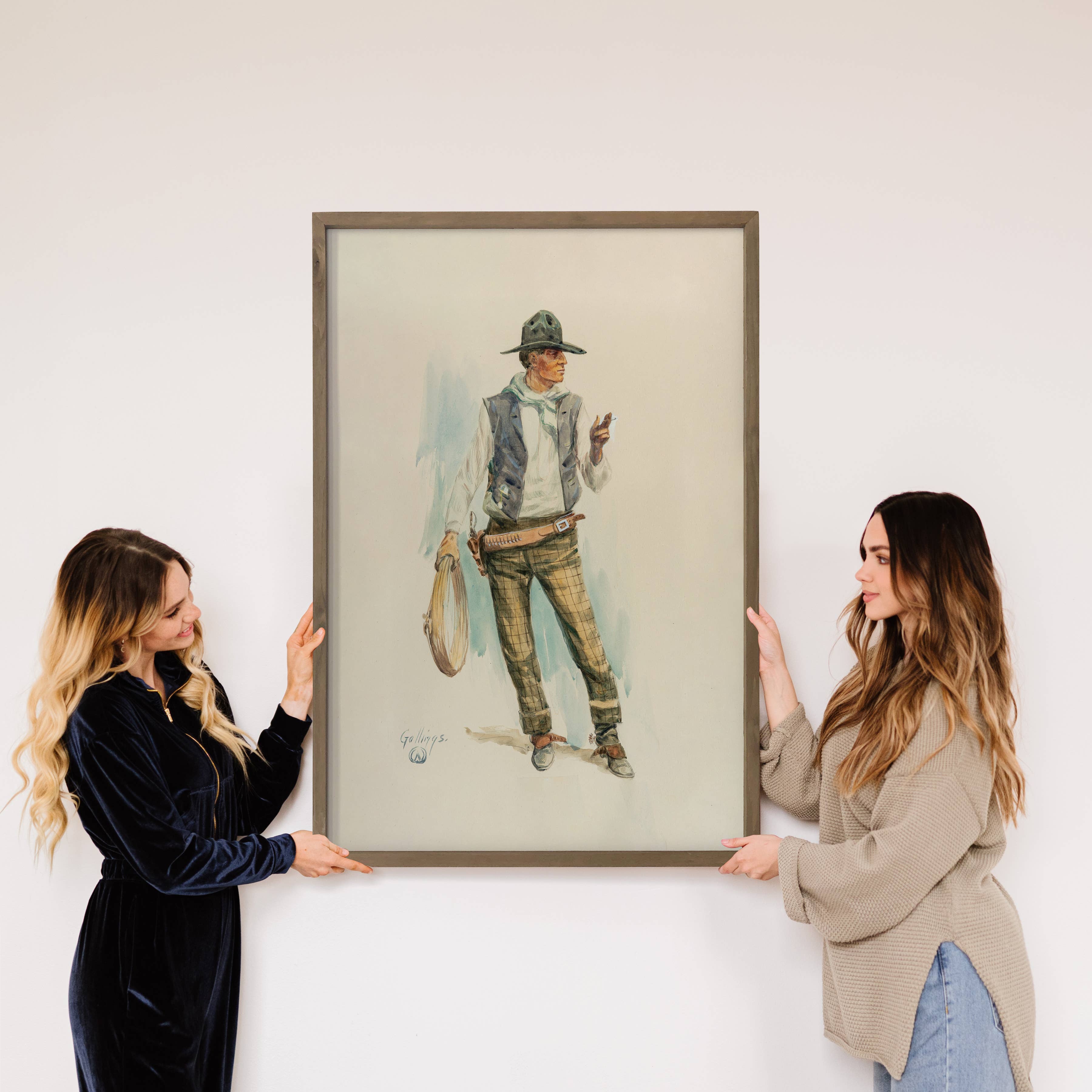 Ranch Dude - Cowboy Ranch Hand Canvas Art - Wood Framed Art