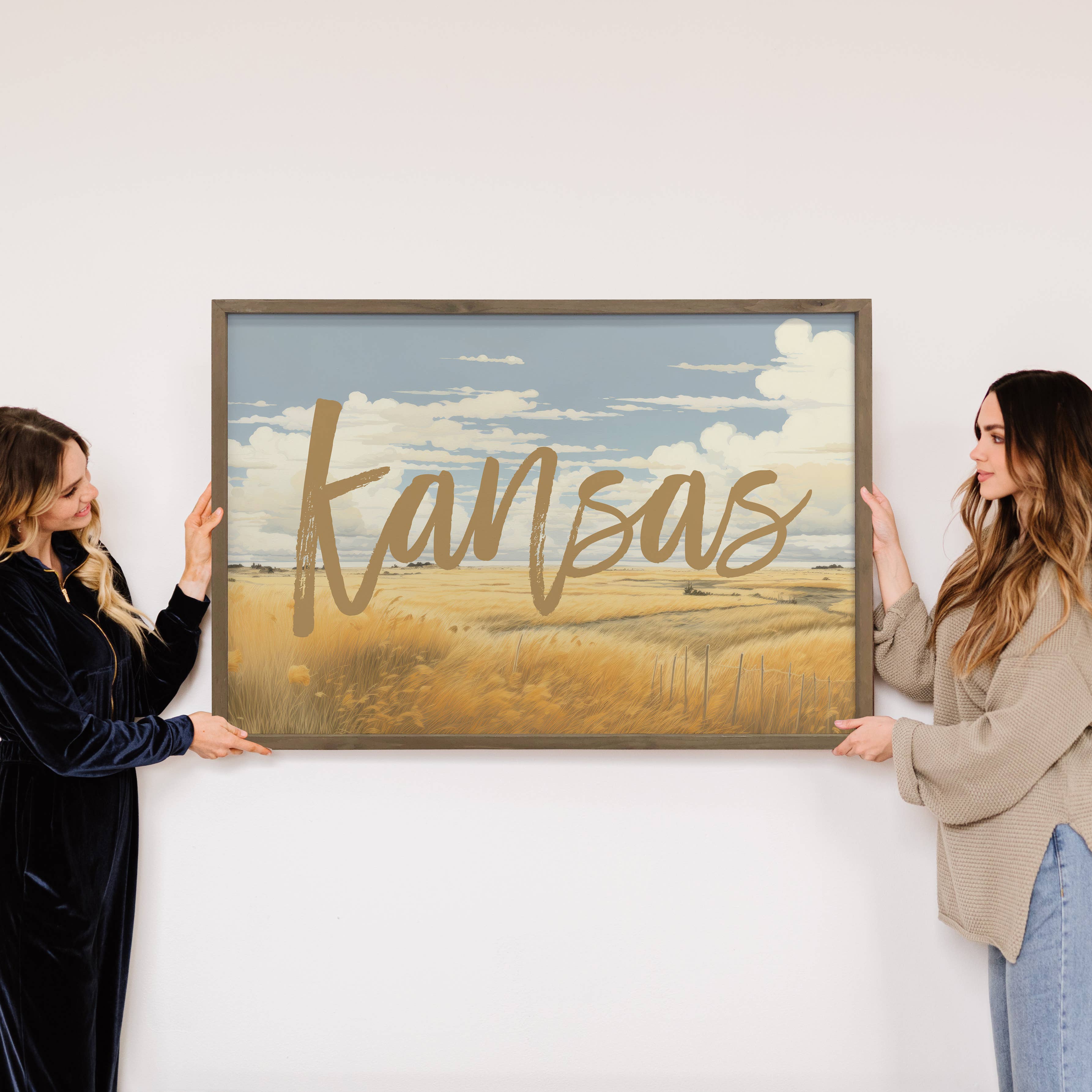 Custom Prairie Blue Skies - Custom Location Canvas Art