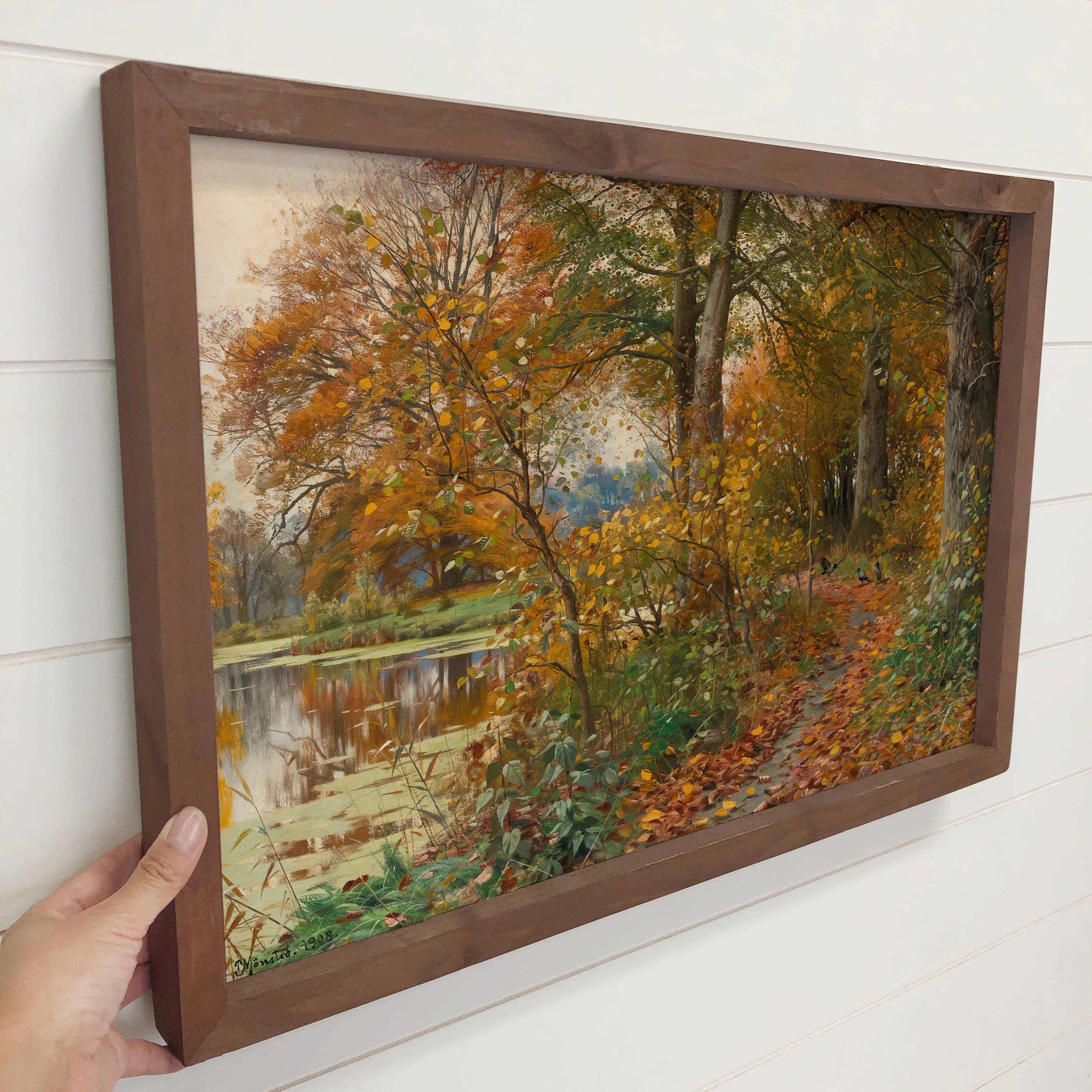 Fall Leaves Forest Path - Nature Landscape Canvas Art -