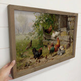 Vintage German Chicken Painting - Chicken Canvas Art