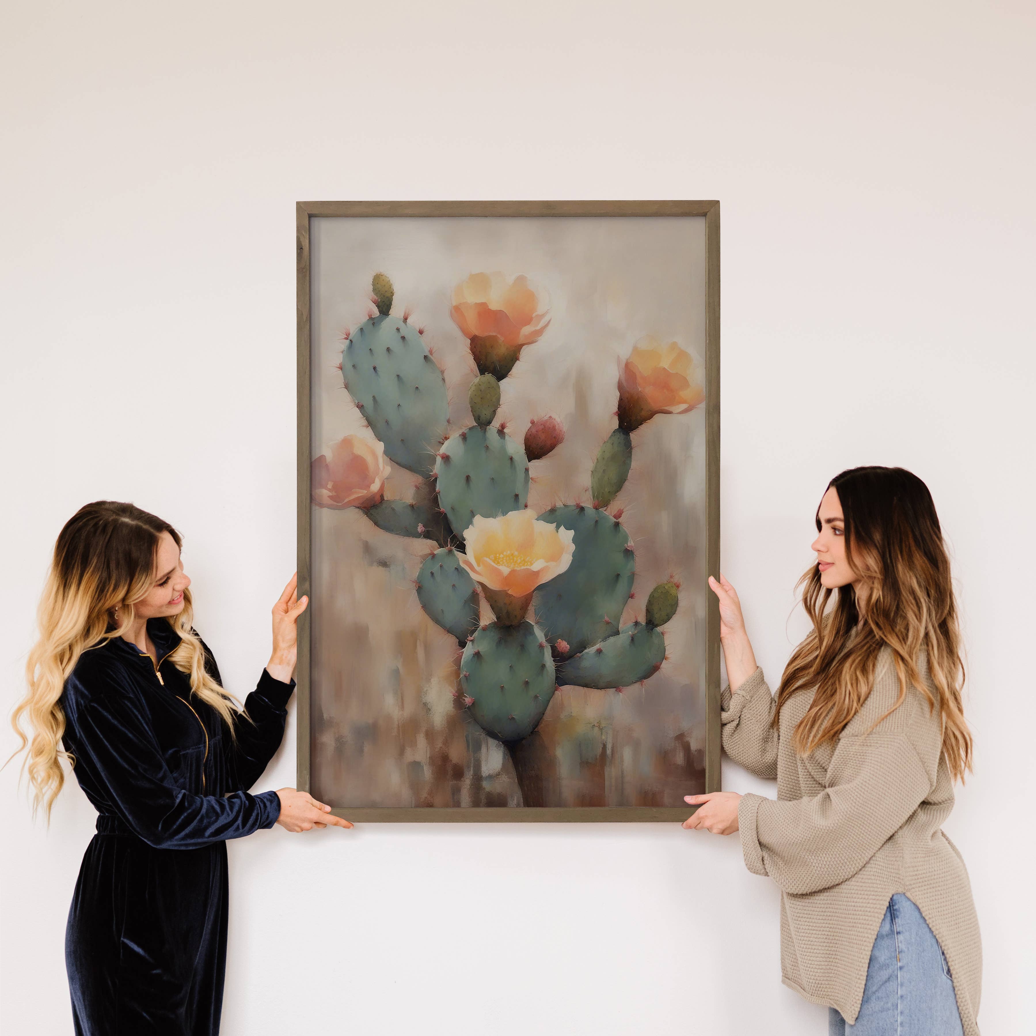 Prickly Pear Painting - Cactus Canvas Art - Desert Wall Art
