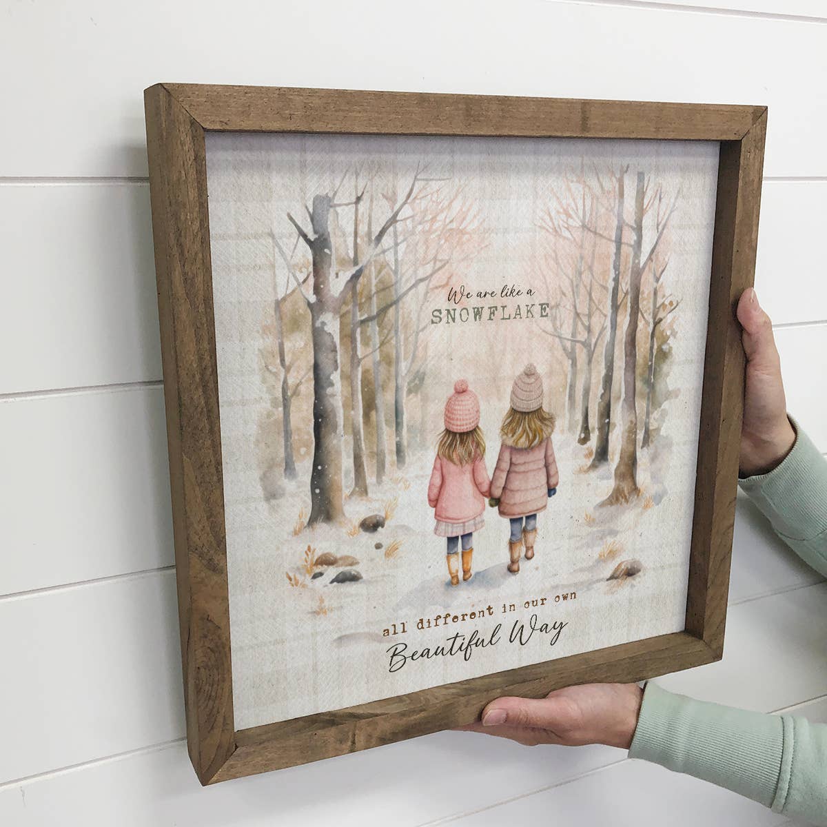 Vintage Christmas We are Like Snowflakes - Best Friend Art