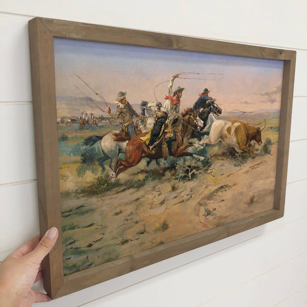 Cowboy Lariat - Ranch House Canvas Art - Wood Framed Decor