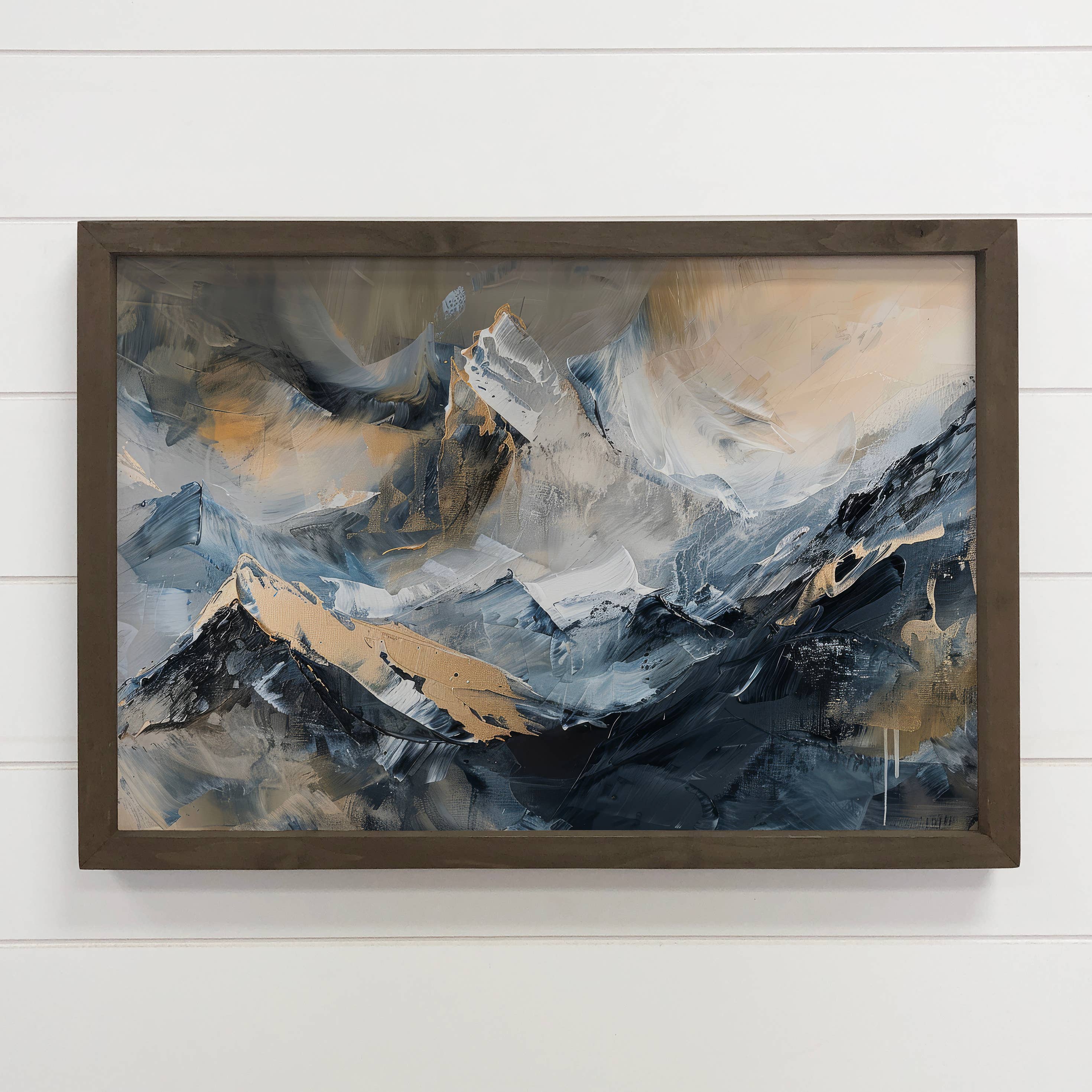 Black White Mountain Peaks - Mountain Landscape Canvas Art