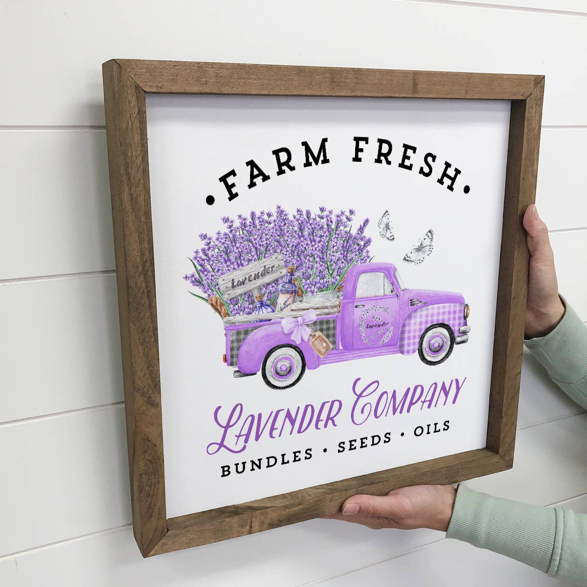 Purple Summer Décor- Lavender Holiday Truck Small Wood Sign