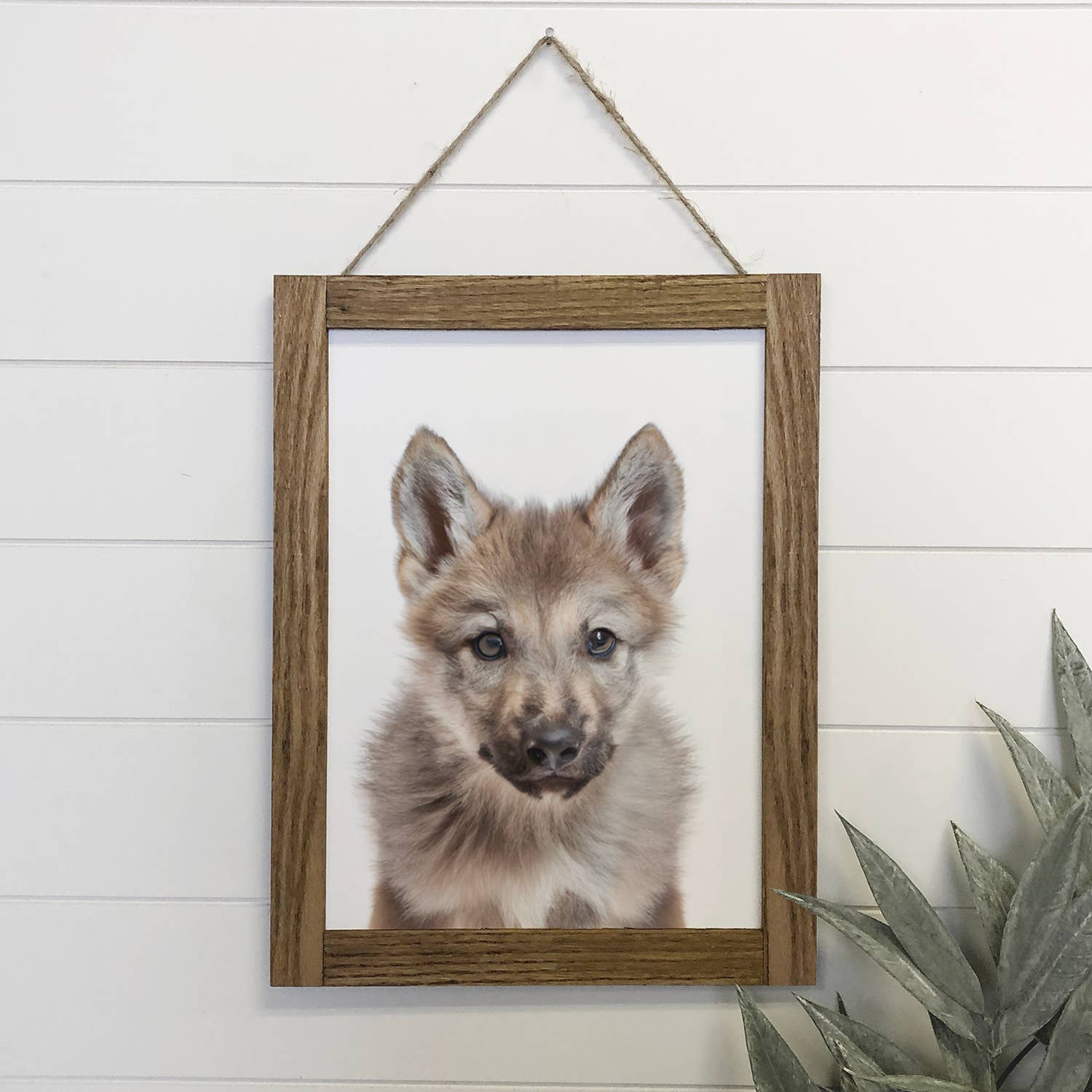 Baby Wolf Cub Wood Sign Cute Animal Wall Art
