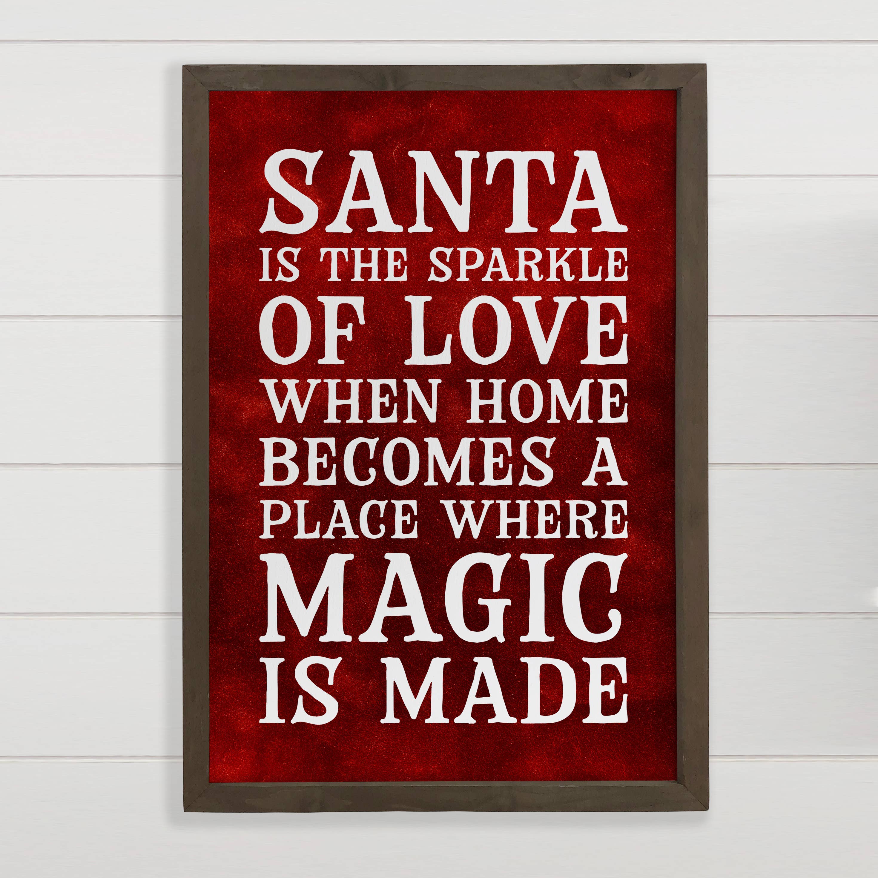 Santa is the Sparkle of Love - Christmas Sign Canvas Art