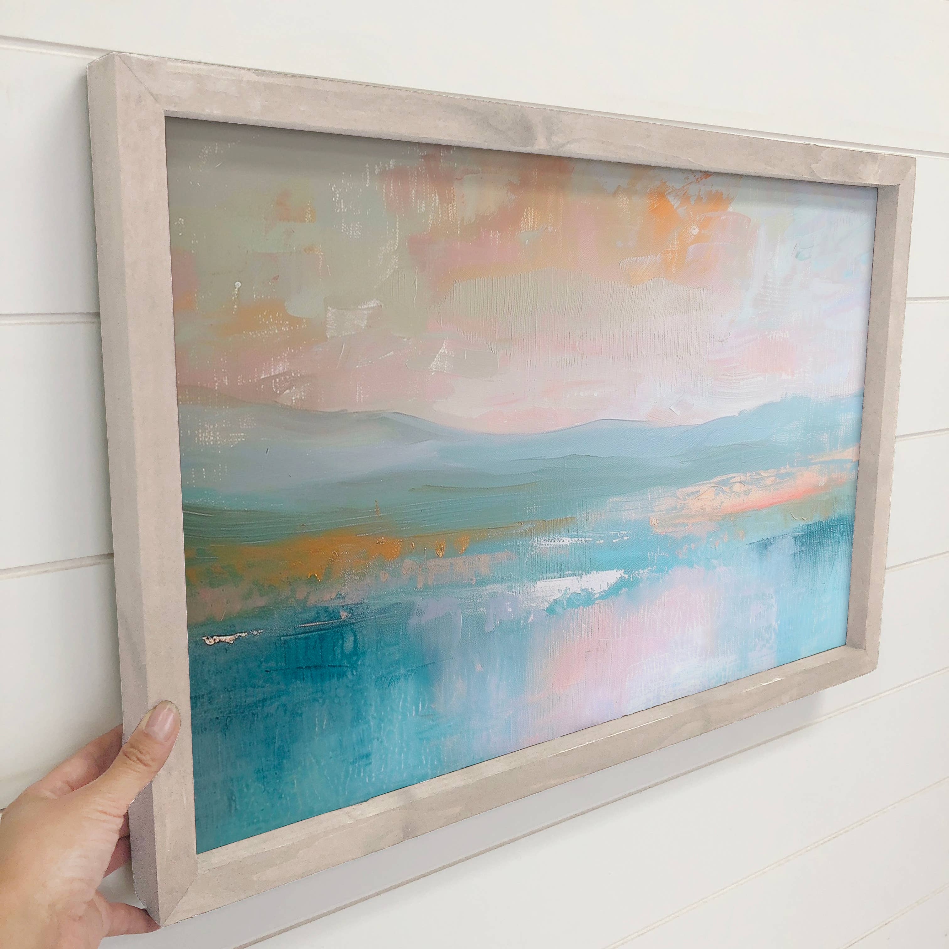 Hazy Pastels - Pastel Abstract Canvas Art - Wood Framed Art