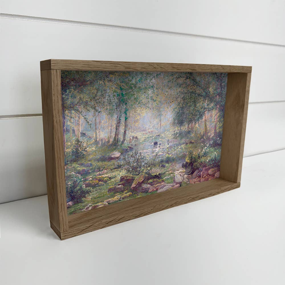Belgium Forest - Cabin Canvas Art - Wood Framed Wall Art