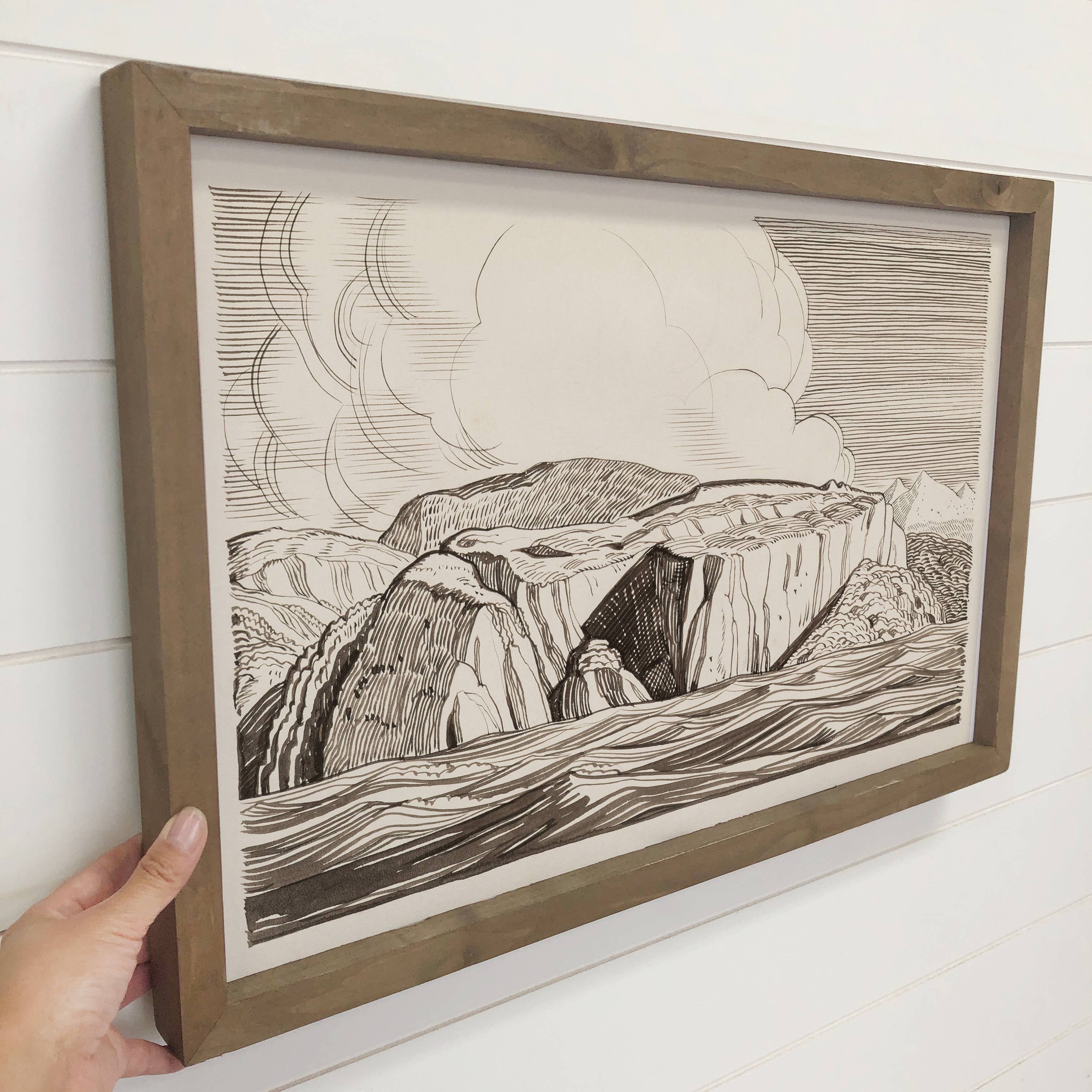 Strait Magellan - Nature Landscape Canvas Art - Wood Framed