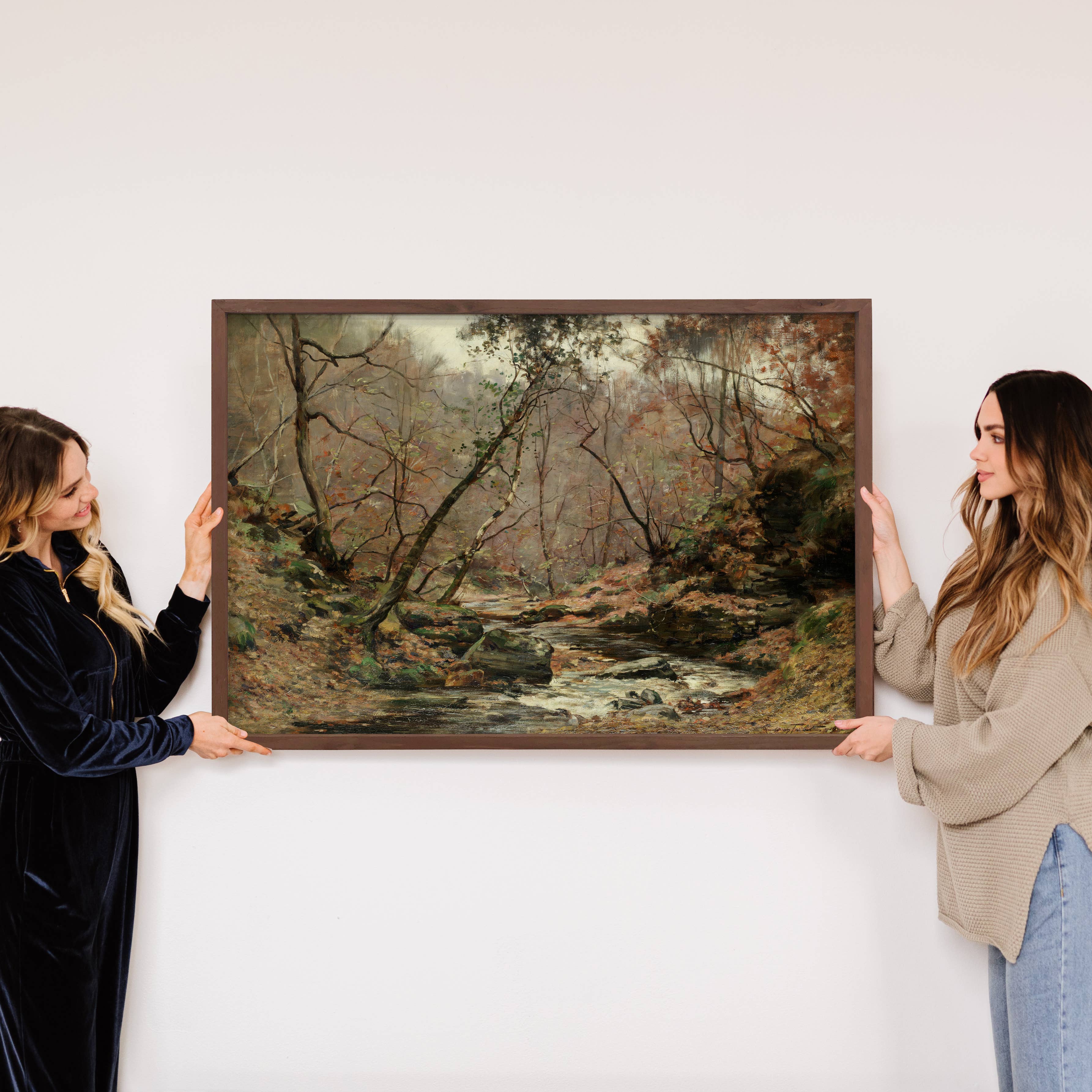 Forest River in October - River Canvas Art - Wood Framed Art