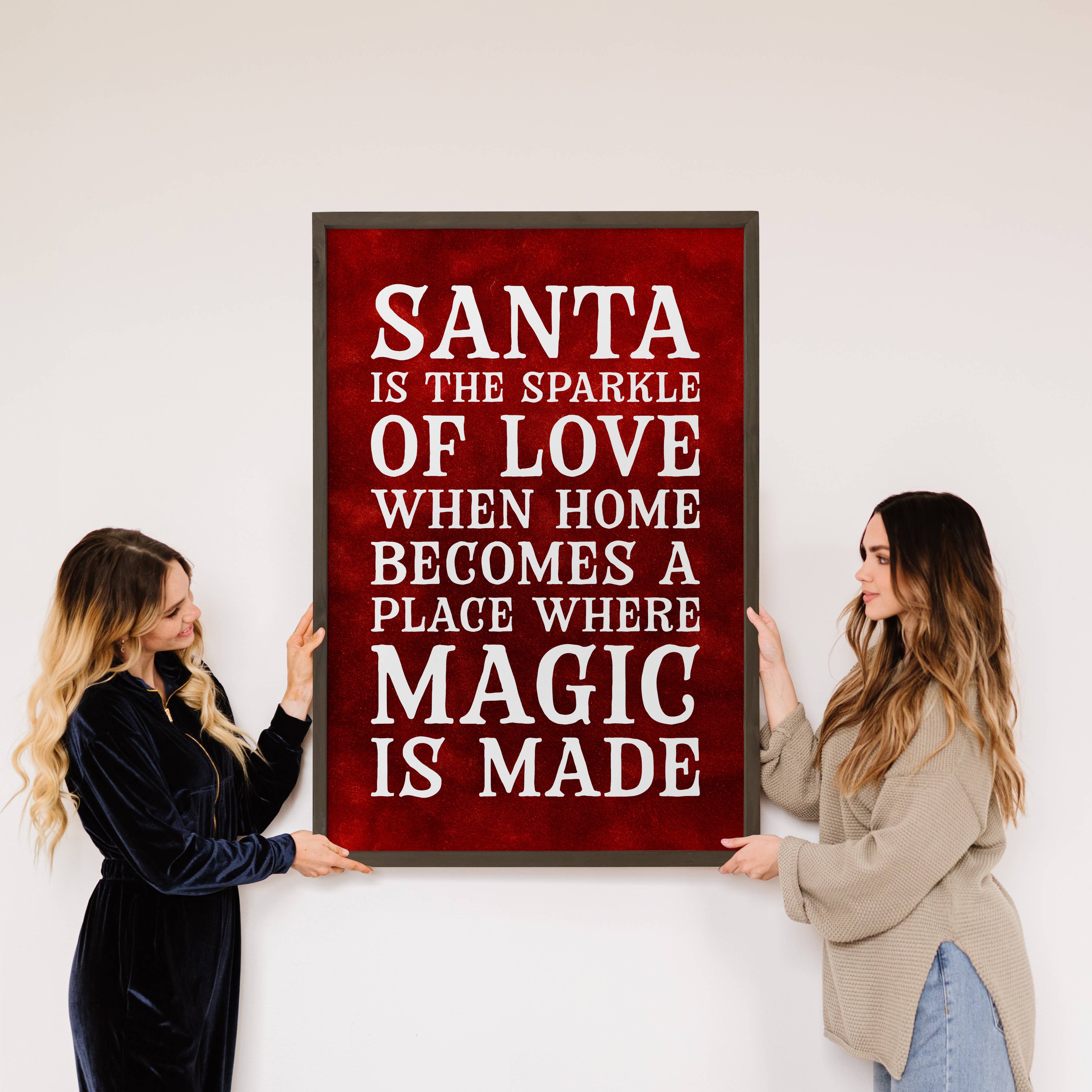 Santa is the Sparkle of Love - Christmas Sign Canvas Art