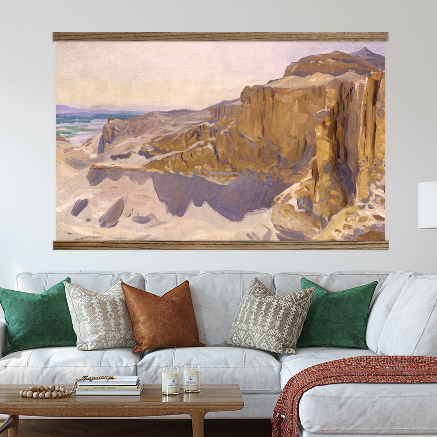 Oversized Desert Painting Canvas Print - Cliffs of Egypt