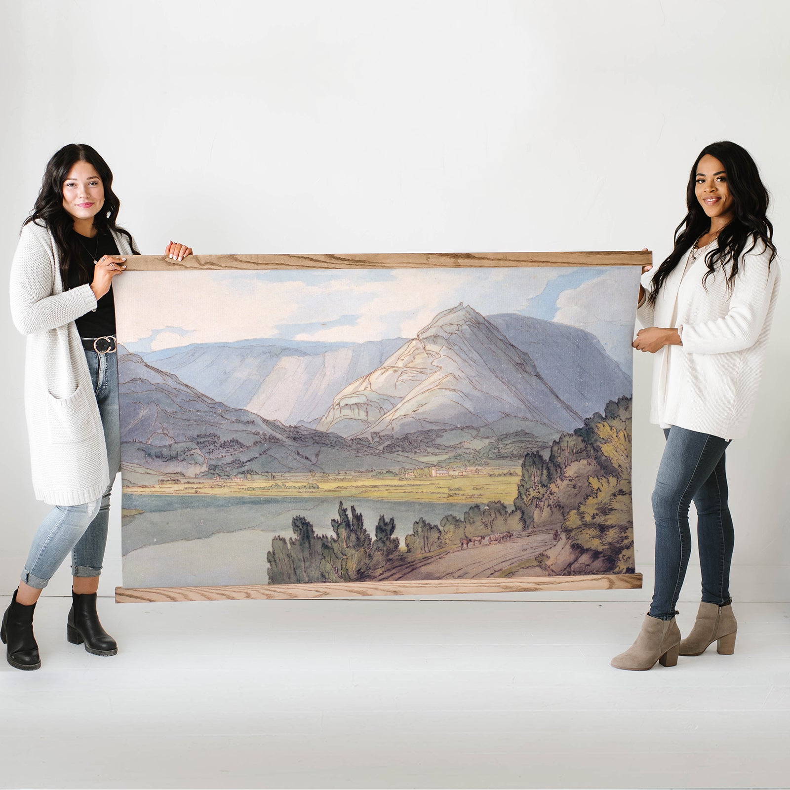 Mountain Drawing Large Canvas Wall Art