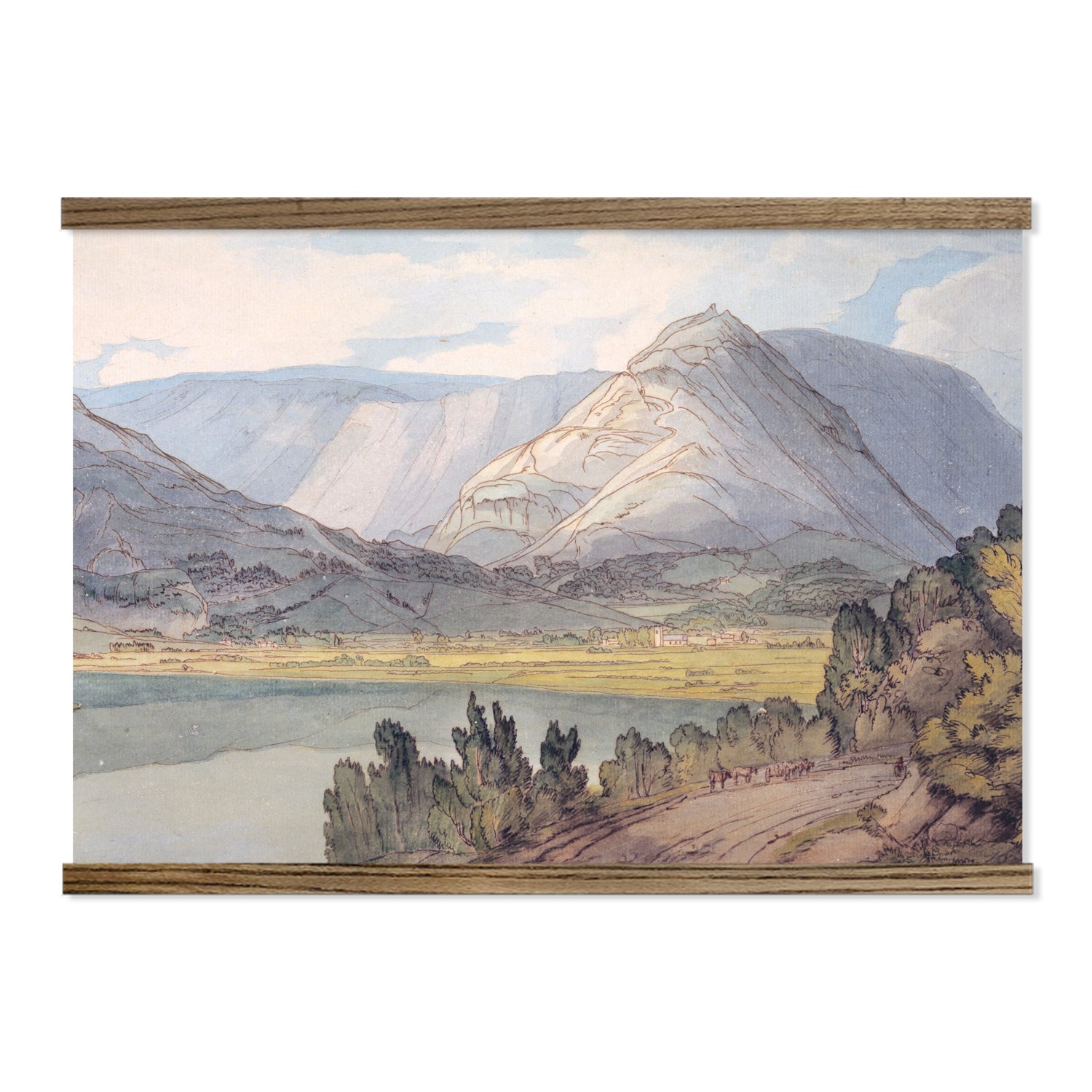 Mountain Drawing Large Canvas Wall Art