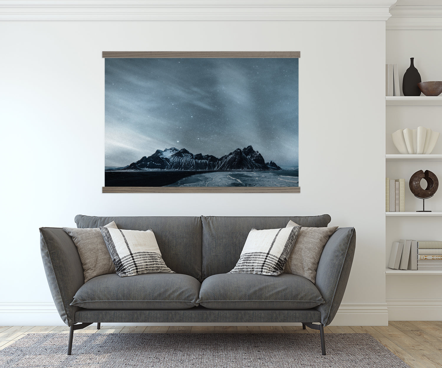 Mountain Ocean Stars at Night - Large Oversized Wall Hanging