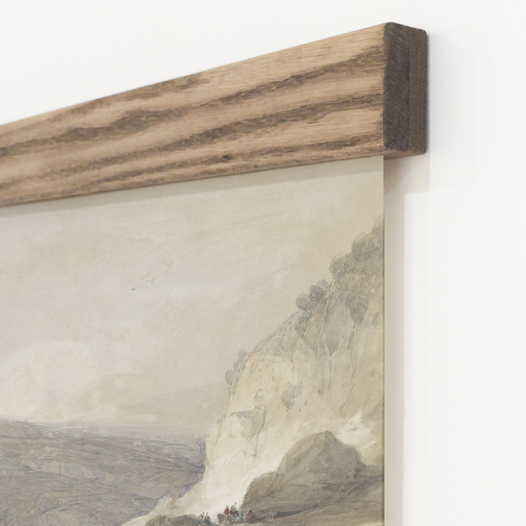 Coastal Mountain Lithograph Large Canvas Wall Hanging