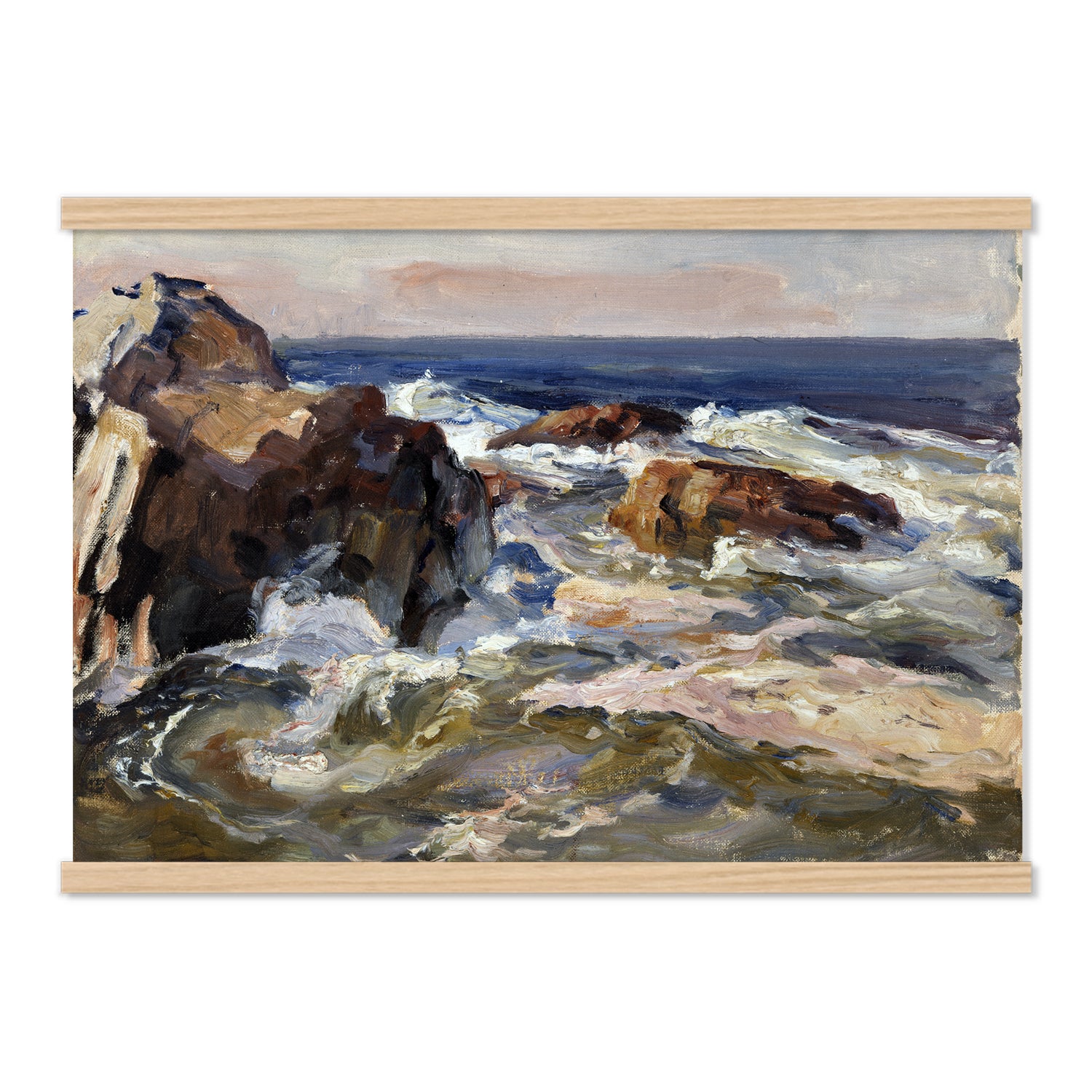 Large Painting Pirate Cove Waves Canvas Wall Hanging