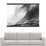 Extra Large Surf Wave Black and White Canvas Wall Hanging