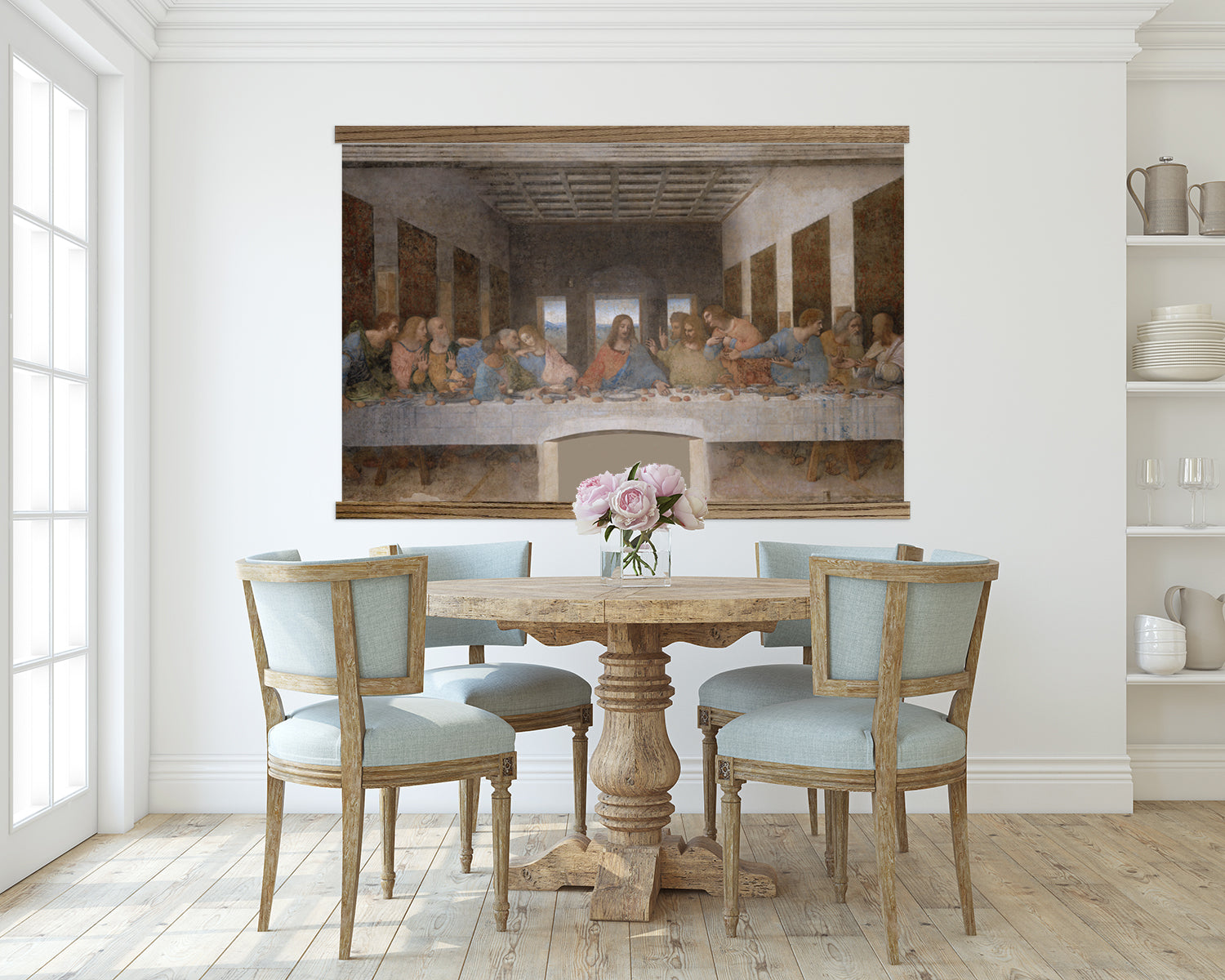 The Last Supper by Leonardo Da Vinci Framed Canvas Tapestry