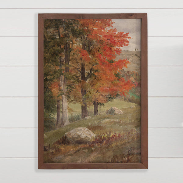 Woods in Autumn - Framed Nature Art - Cabin Wall Decor