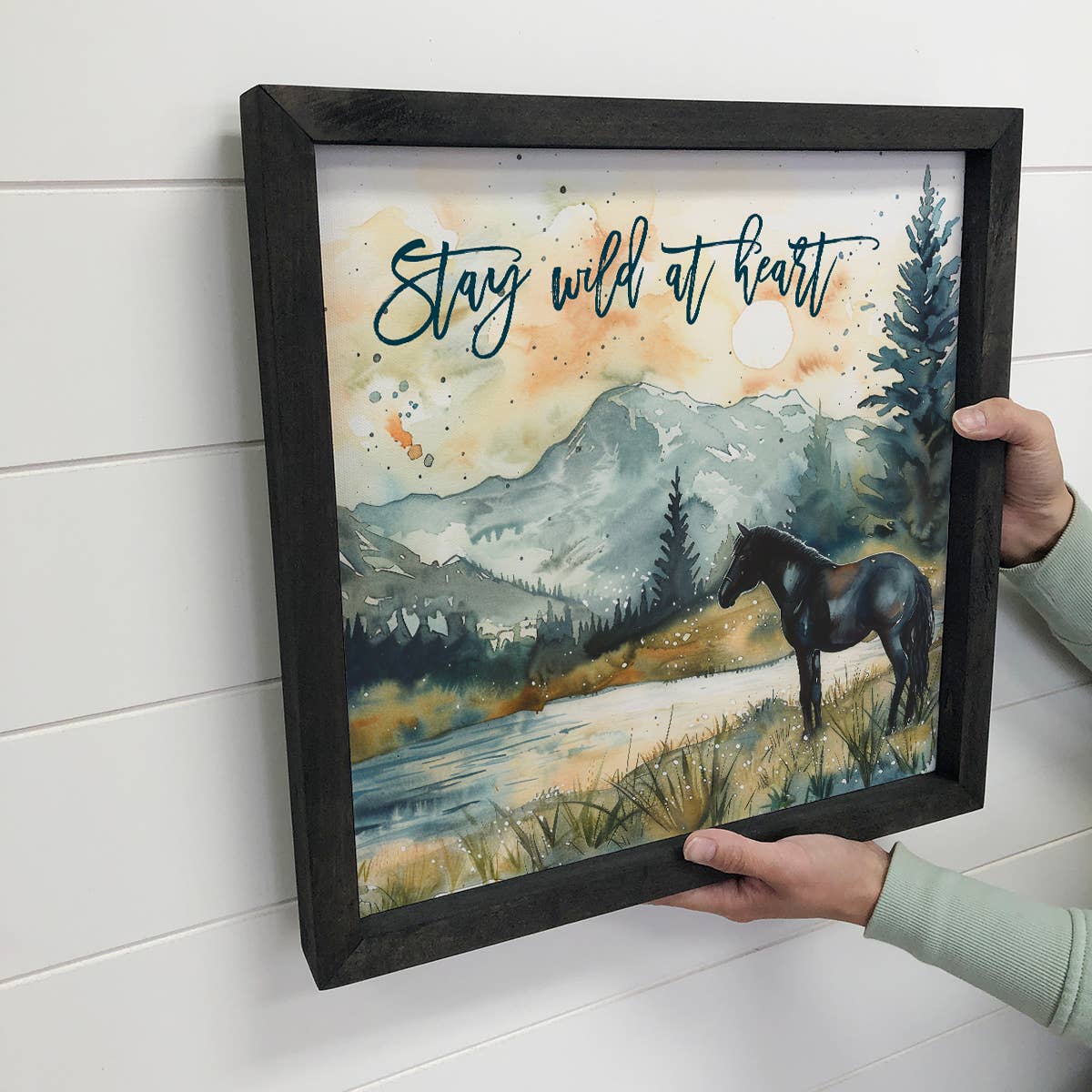 Horse Stay Wild At Heart - Horse Canvas Art - Wood Framed