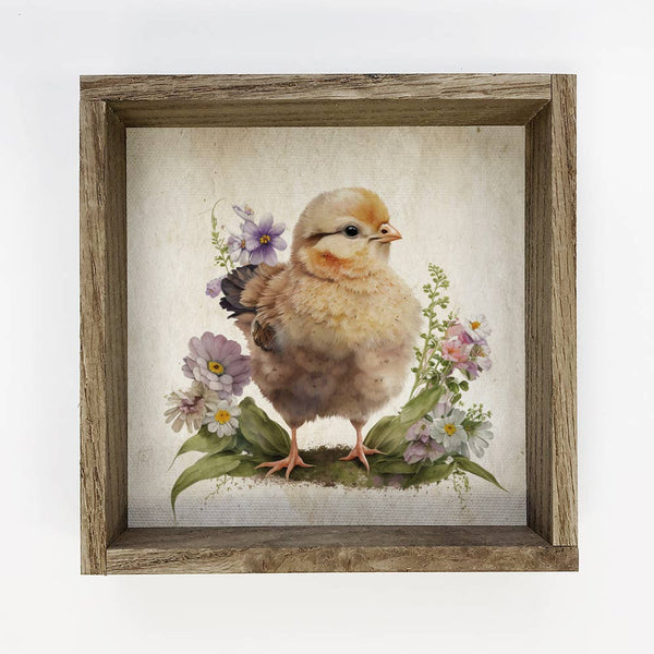 Vintage Chick Flowers - Spring Time Chick Canvas Art