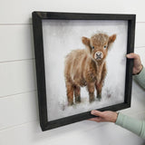 Small Highland Cow - Cute Baby Animal Wall Art - Framed Art