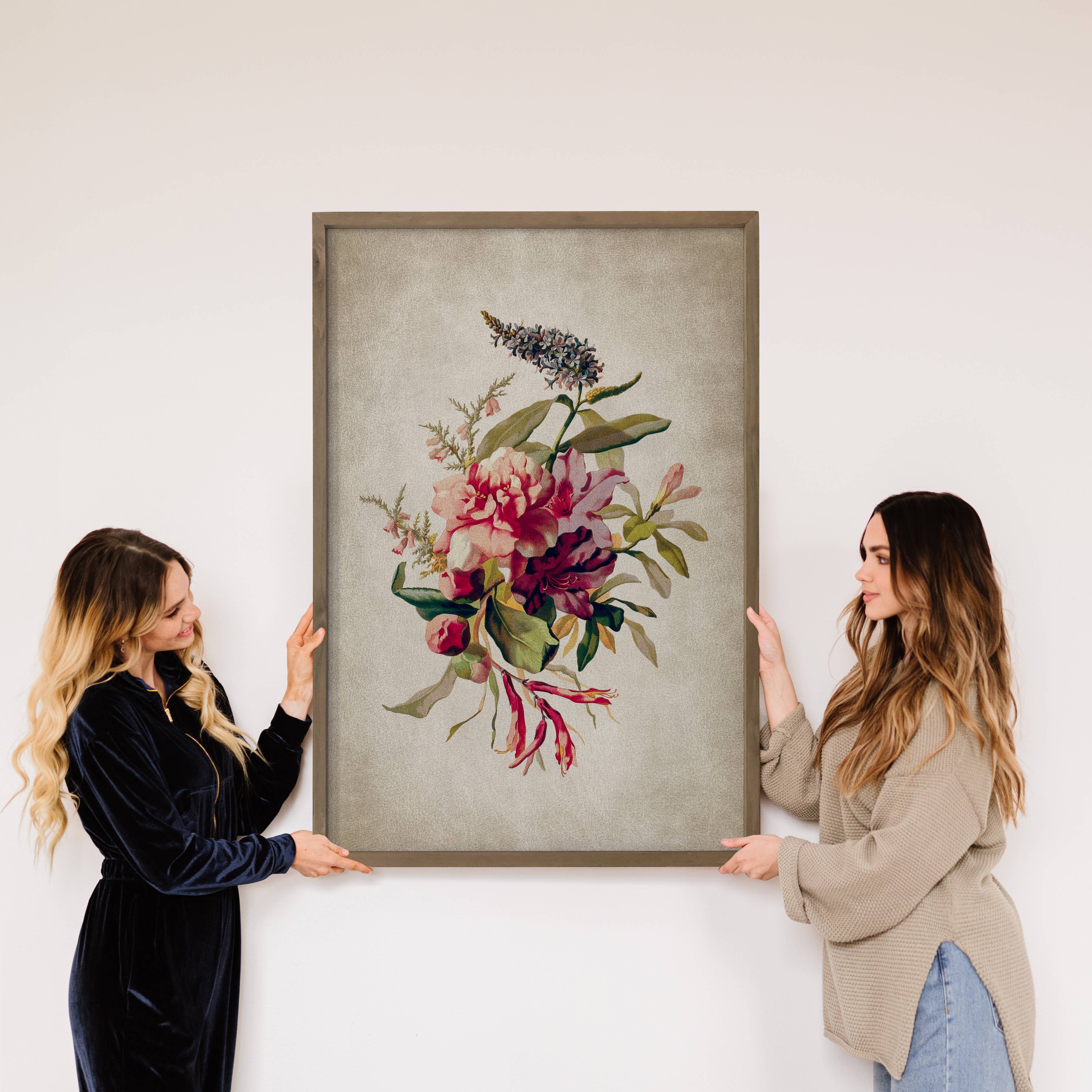 Flowering Bouquet - Flower Canvas Art - Wood Framed Wall Art