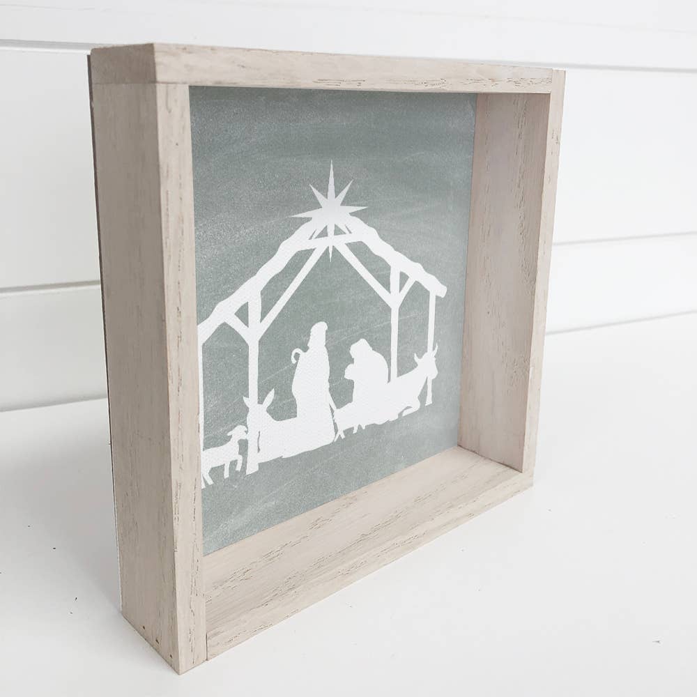 Nativity Sage Green Wall Art Small Christmas Small Decor