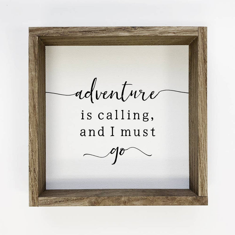 Adventure is Calling - Adventure Word Art with Rustic Frame