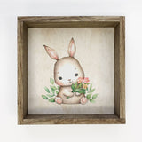 Baby Bunny in Springtime Easter Small Canvas Sign