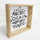 ABC Art- Black and White Scandinavian Alphabet Art- Small